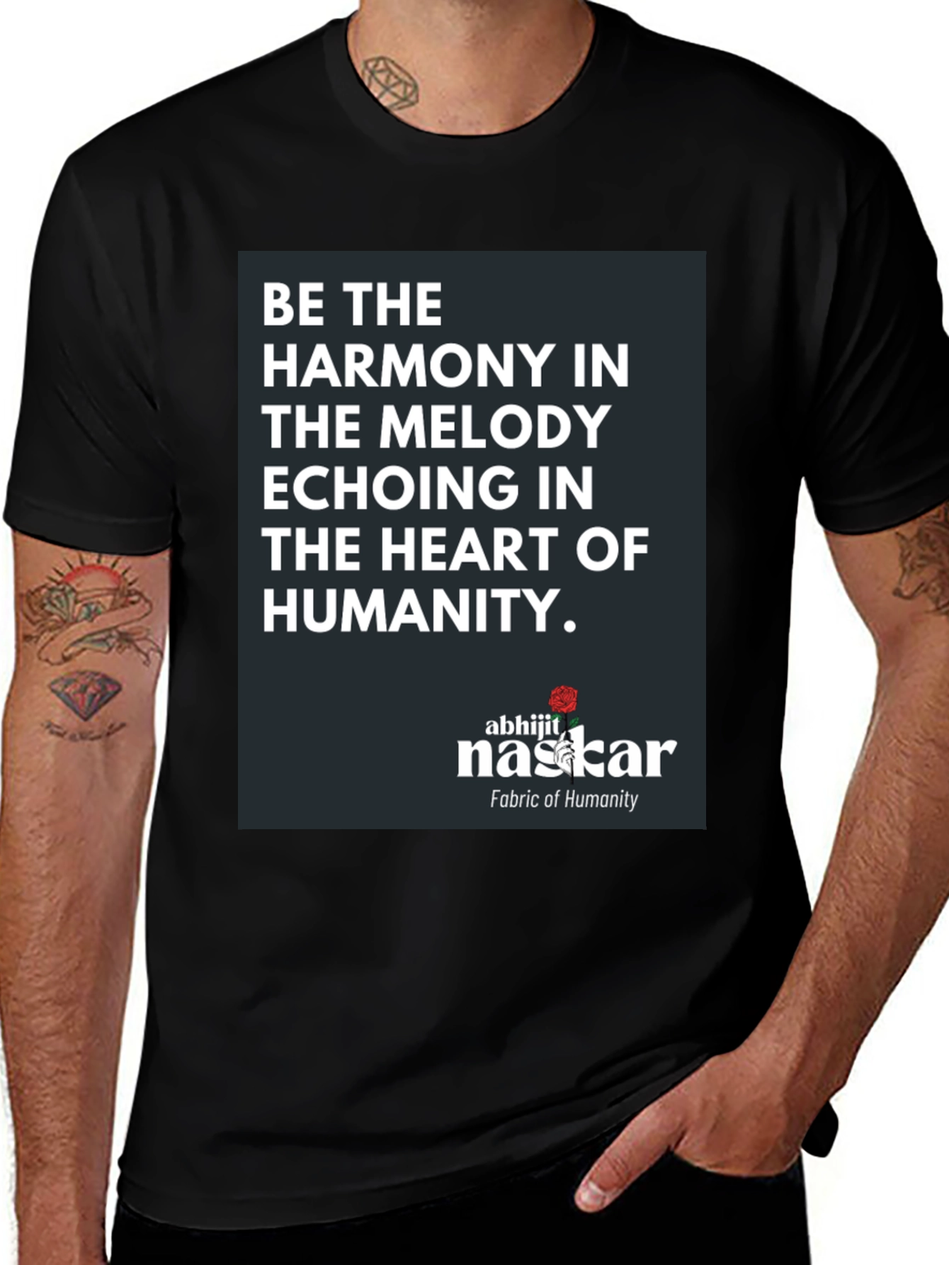 Variant 18 of Harmony in Humanity Graphic Tee - Black