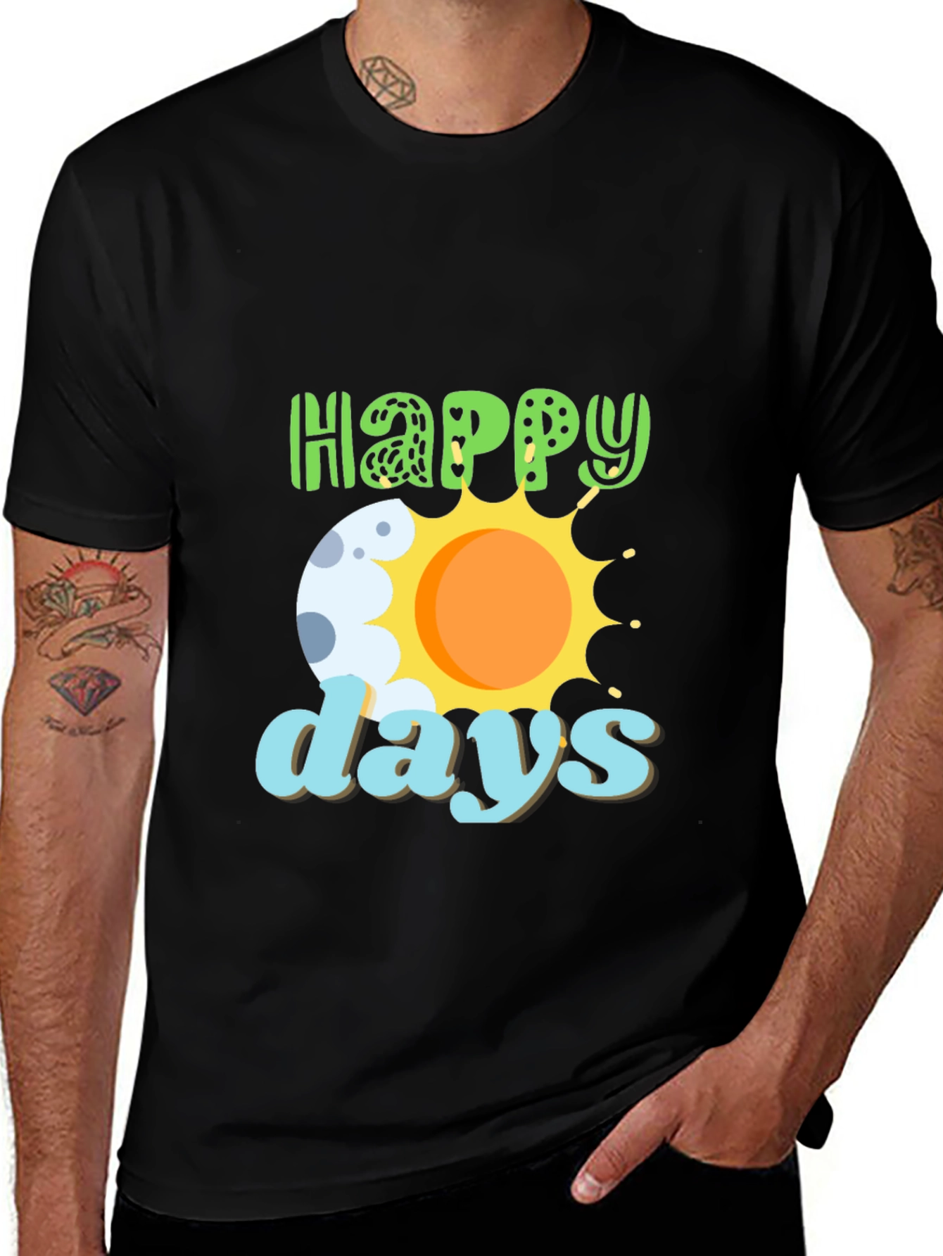 Variant 20 of Happy Days Graphic T-Shirt - Trendy Crew Neck Tee
