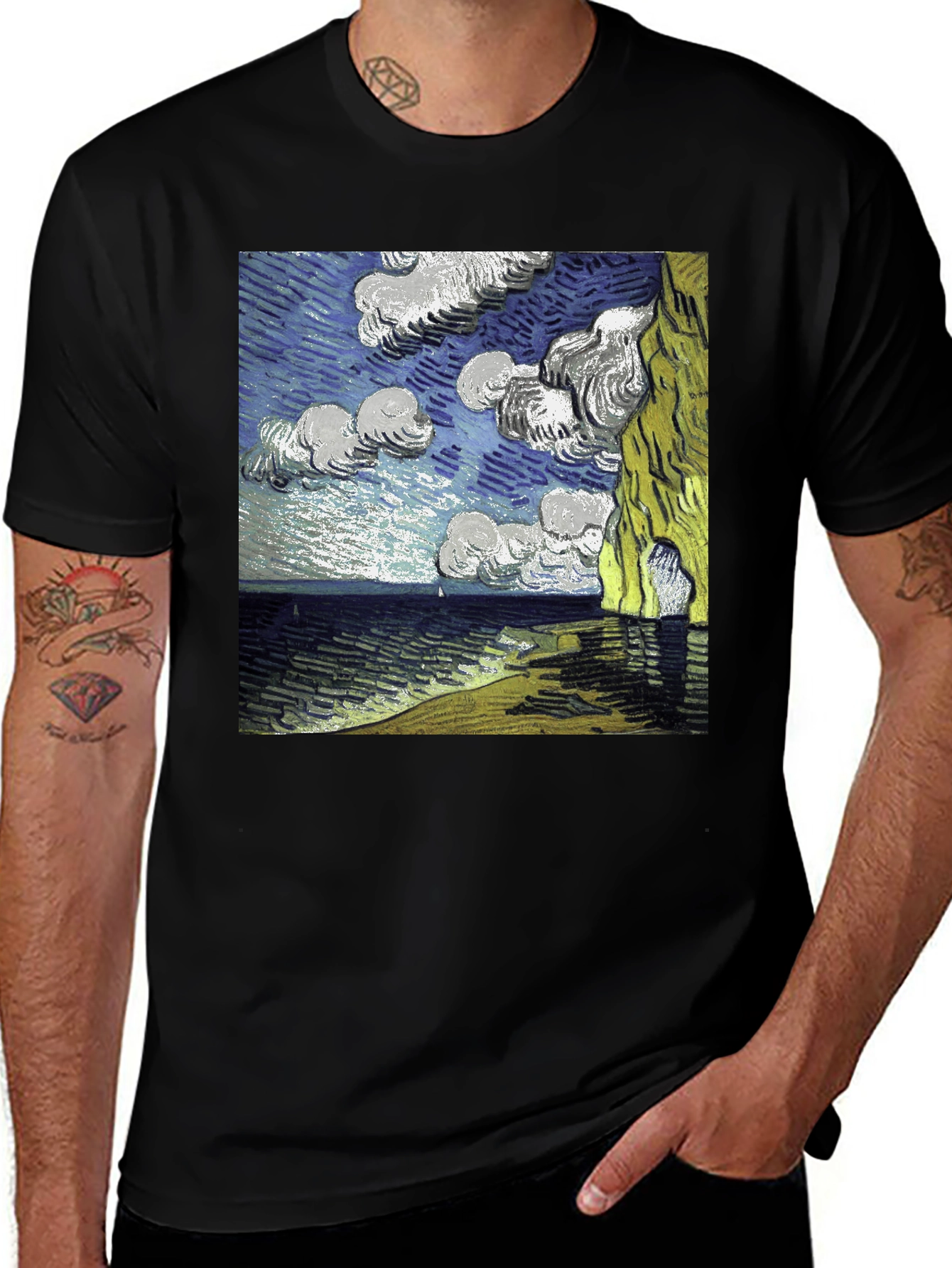Variant 19 of Artistic Wave Print T-Shirt
