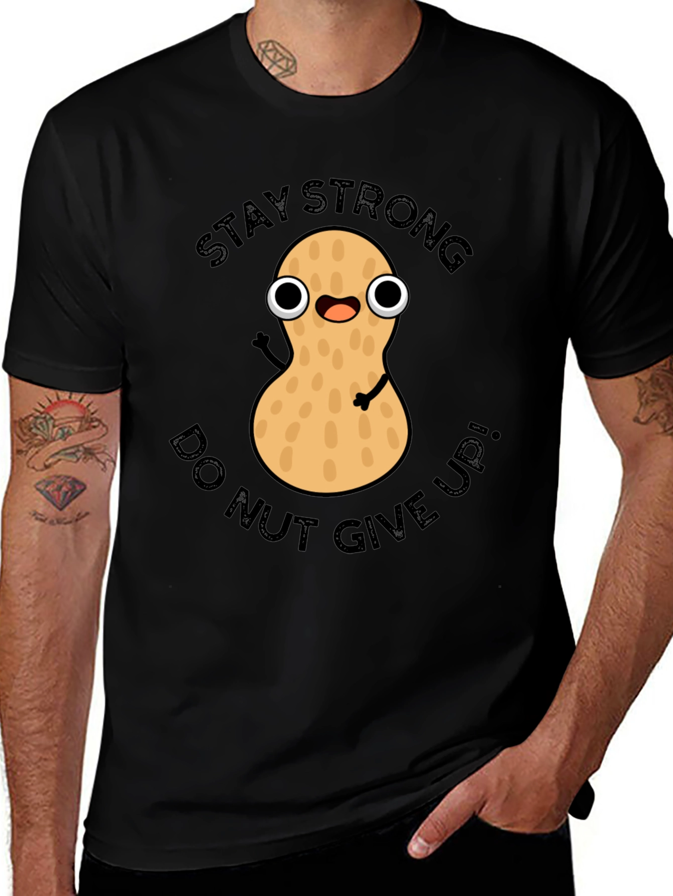 Variant 10 of Stay Strong Peanut Graphic Tee - Don't Give Up!