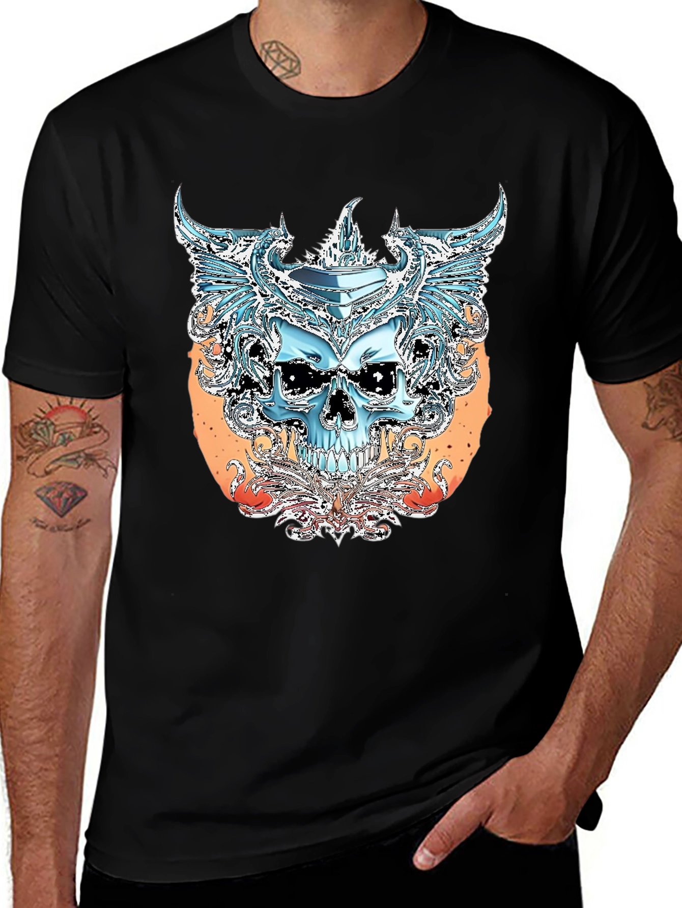 Variant 8 of Skull Graphic Tee - Edgy Streetwear