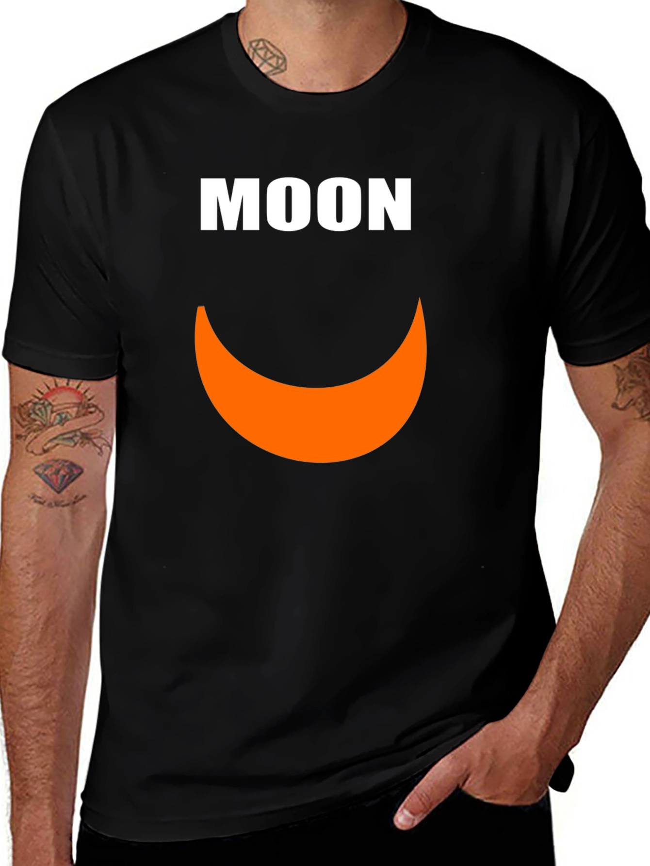 Variant 17 of Moon Graphic T-Shirt - Black Short Sleeve Tee