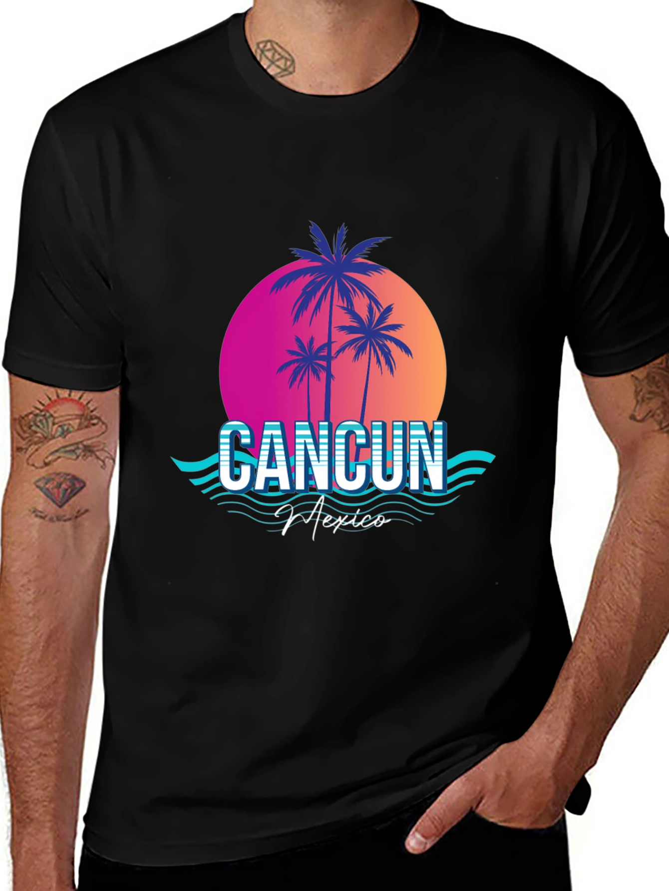 Cancun Mexico Retro Graphic Tee