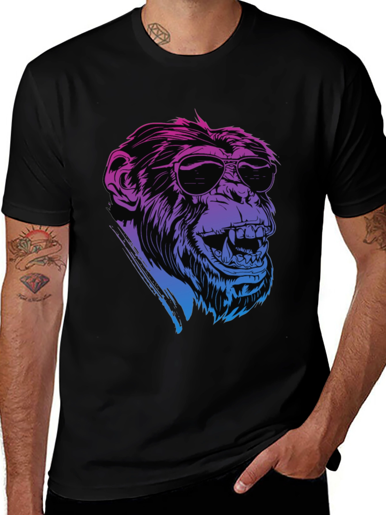 Variant 17 of Cool Ape Graphic Tee - Retro Style