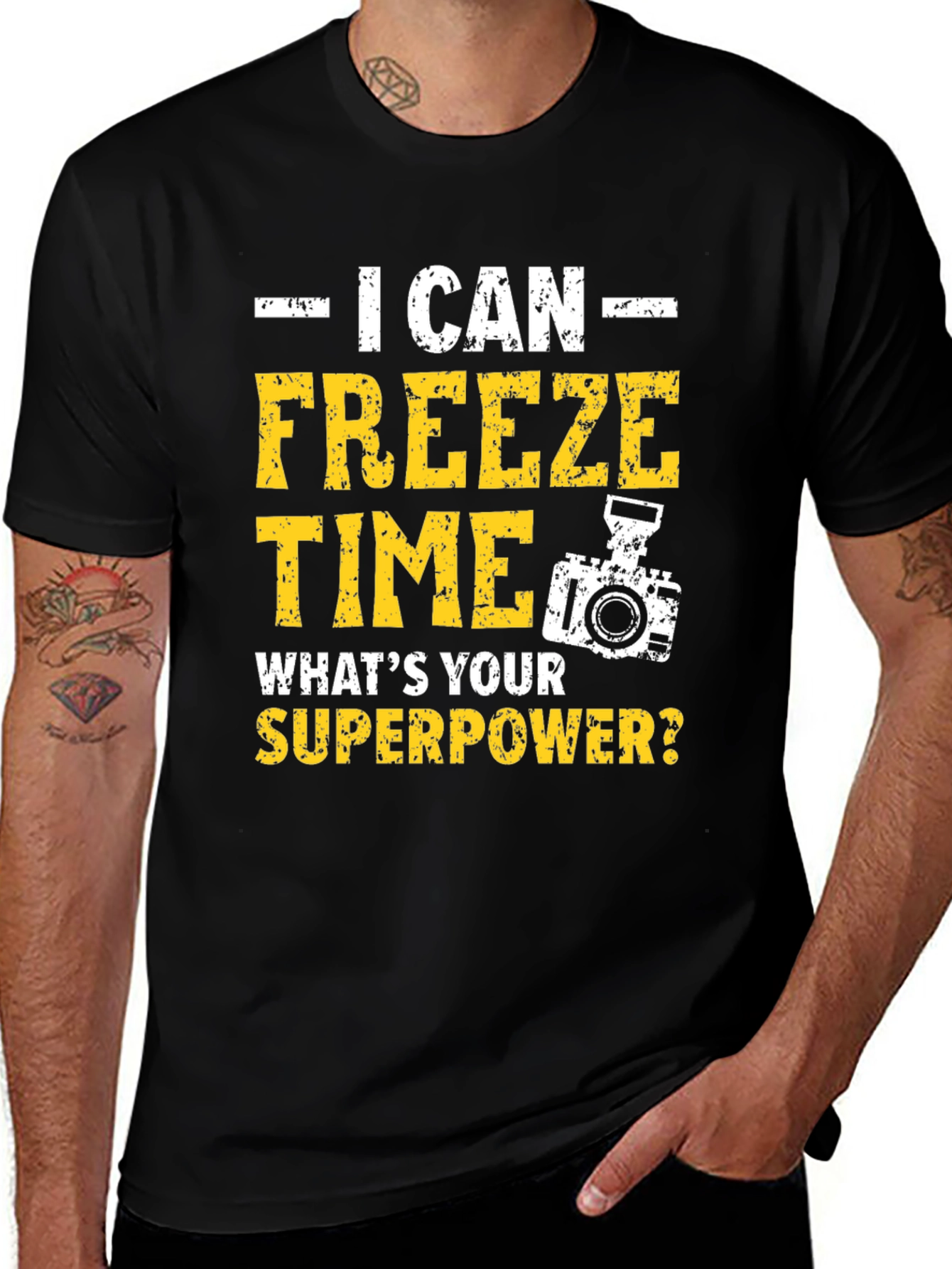Variant 16 of Freeze Time Photographer T-Shirt - Superpower Graphic Tee