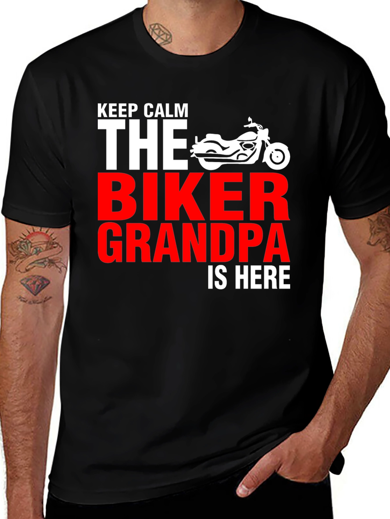 Variant 21 of Biker Grandpa T-Shirt - Keep Calm Motorcycle Tee