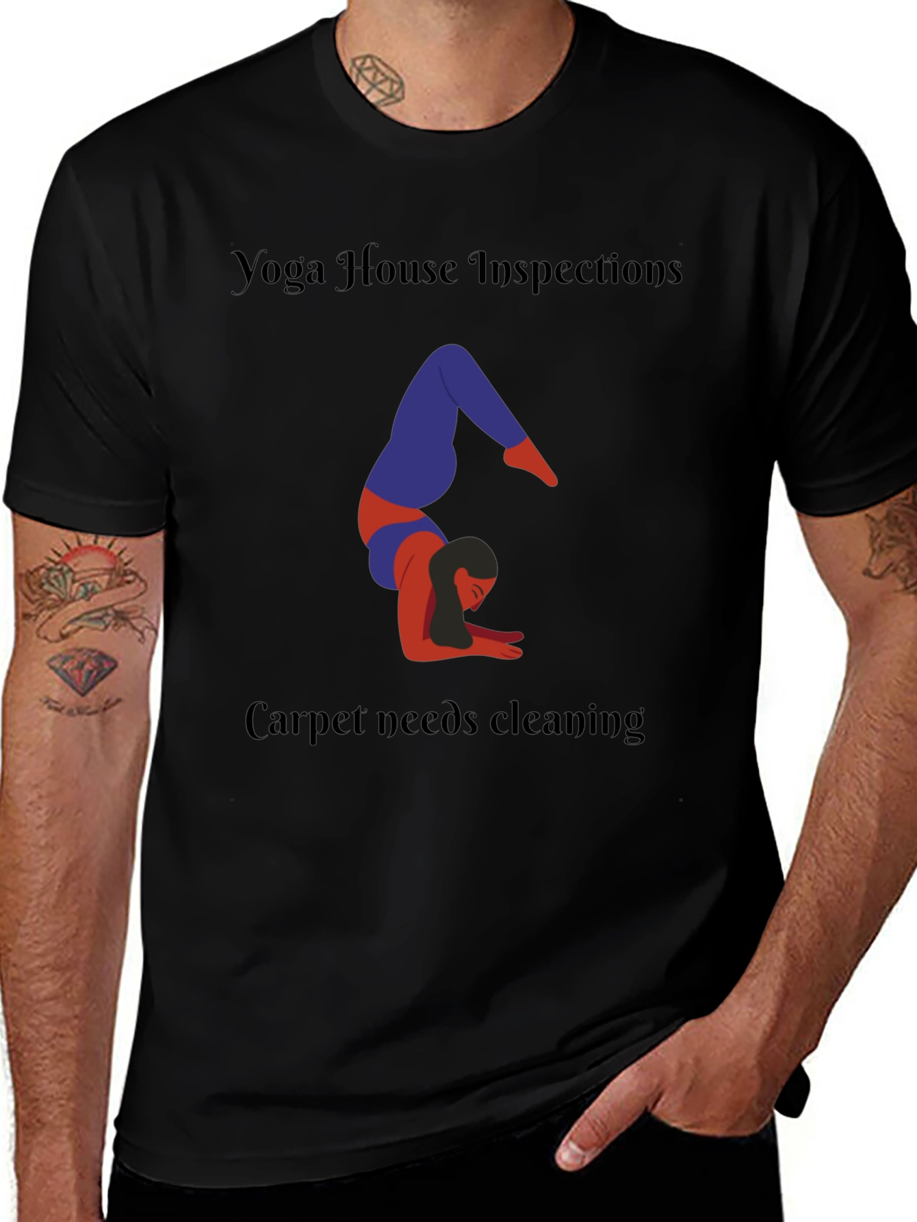 Variant 26 of Yoga House Inspections Black T-Shirt