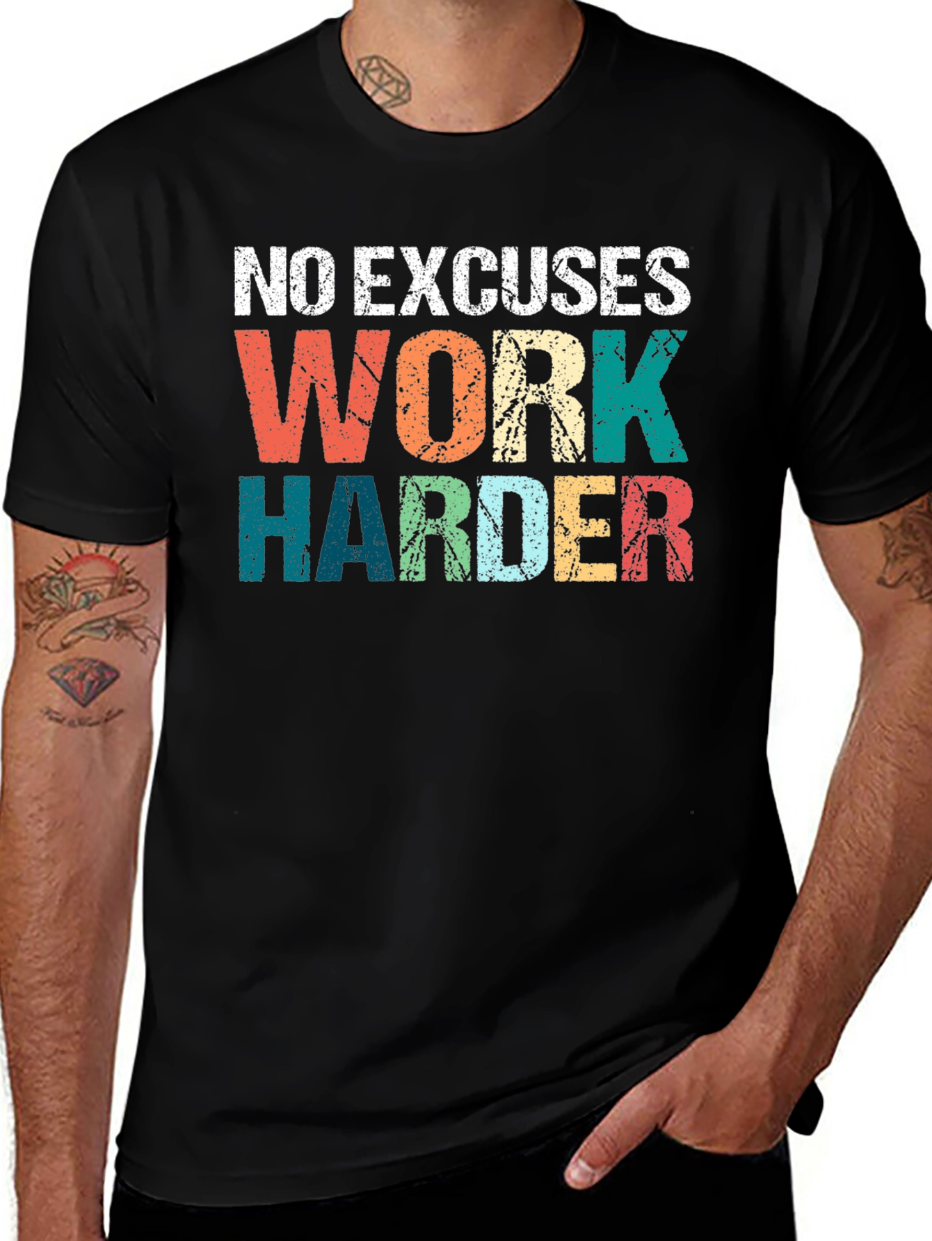 Variant 2 of No Excuses Work Harder Graphic T-Shirt