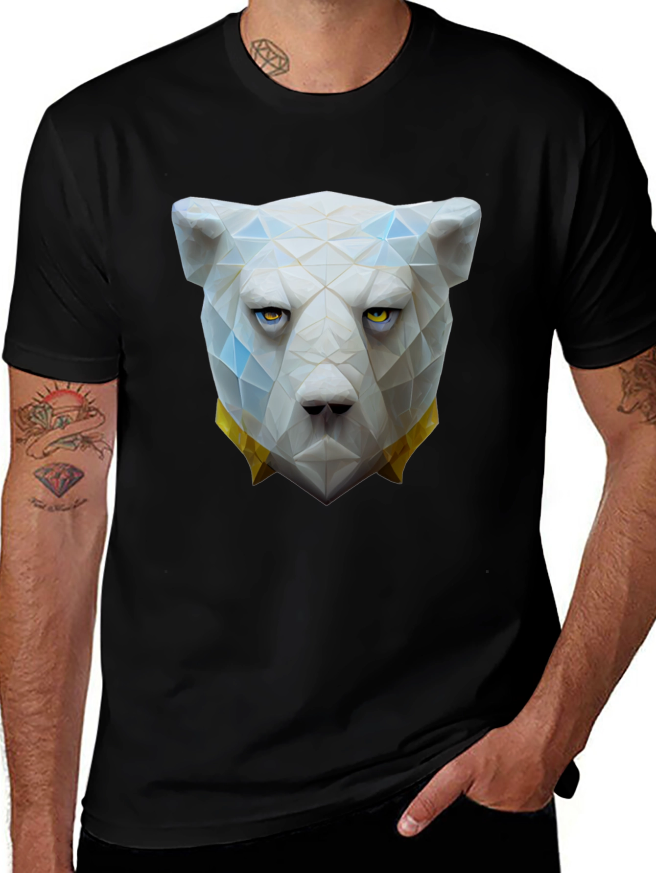 Variant 13 of Geometric Polar Bear Graphic Tee - Unique Design