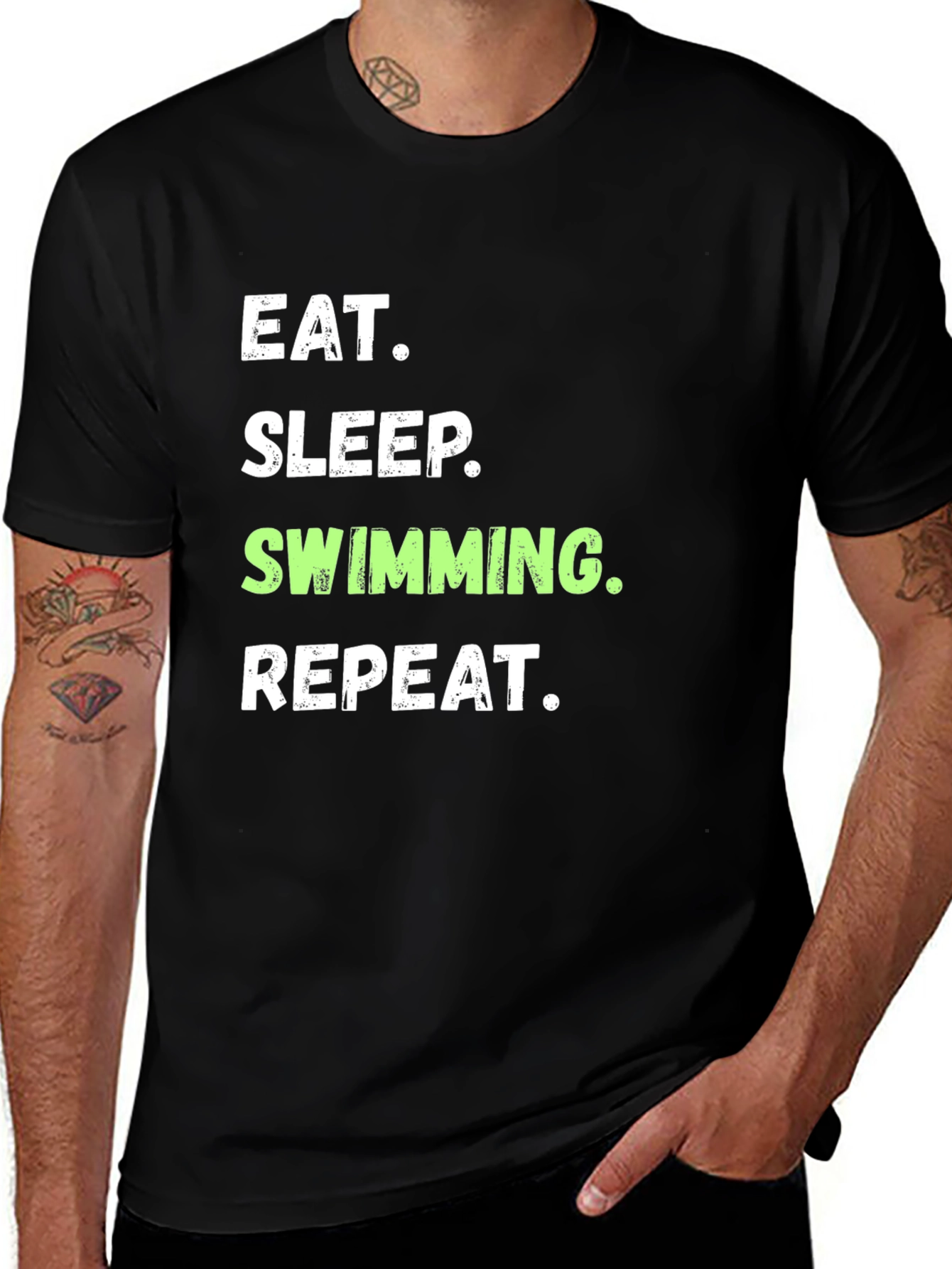 Variant 29 of Eat Sleep Swimming Repeat T-Shirt