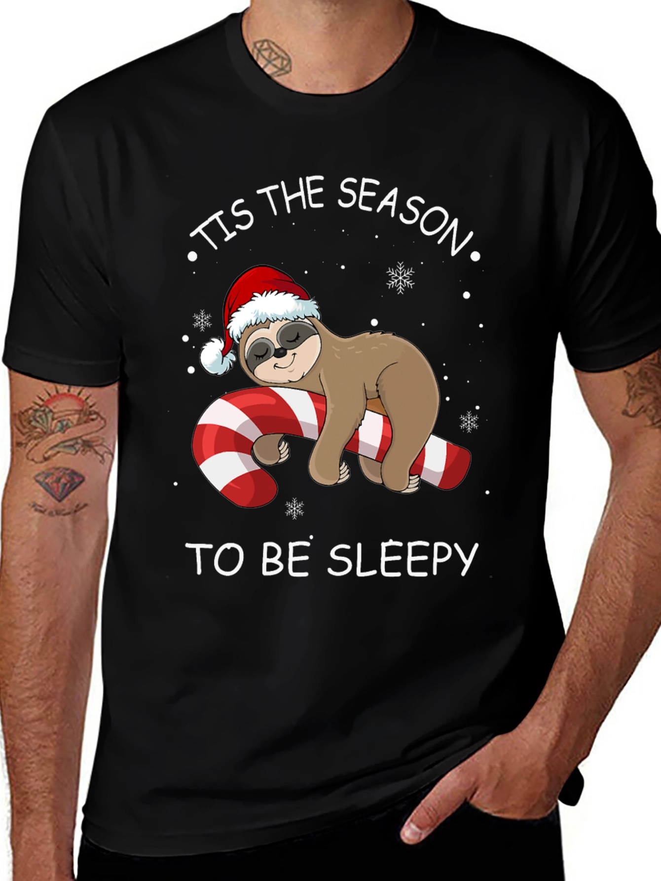 Variant 16 of Festive Sloth Christmas T-Shirt