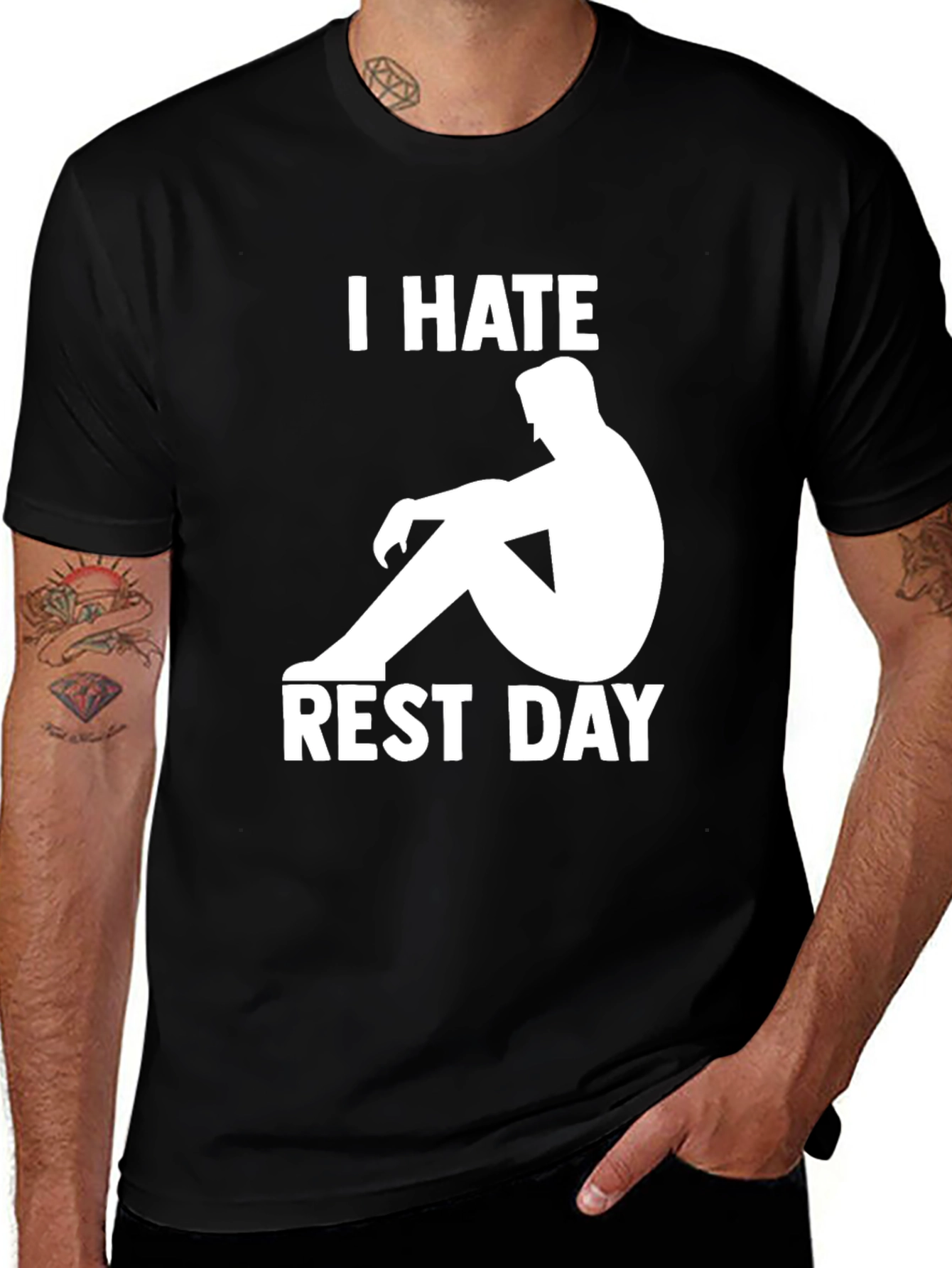 Variant 30 of I Hate Rest Day T-Shirt - Gym & Fitness Motivation