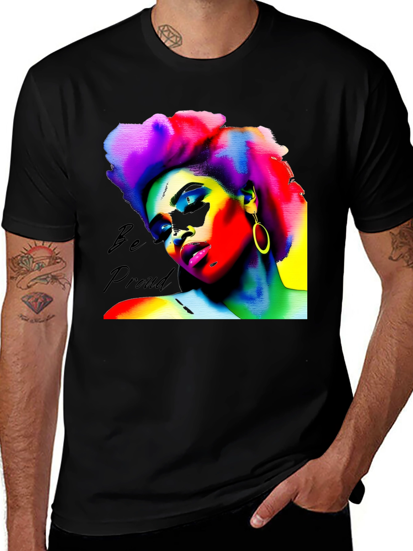 Variant 24 of Vibrant Pride Portrait Black T-Shirt