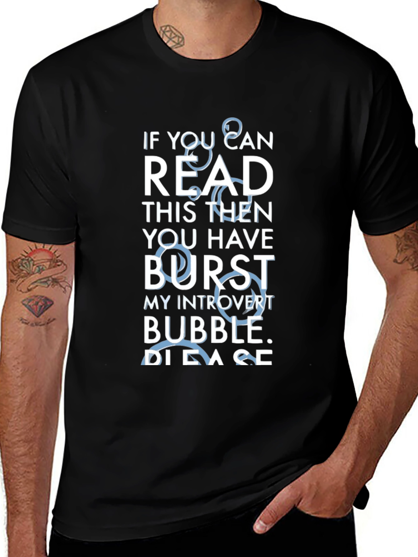 Variant 23 of Introvert Bubble Burst T-Shirt - Please Go Away!
