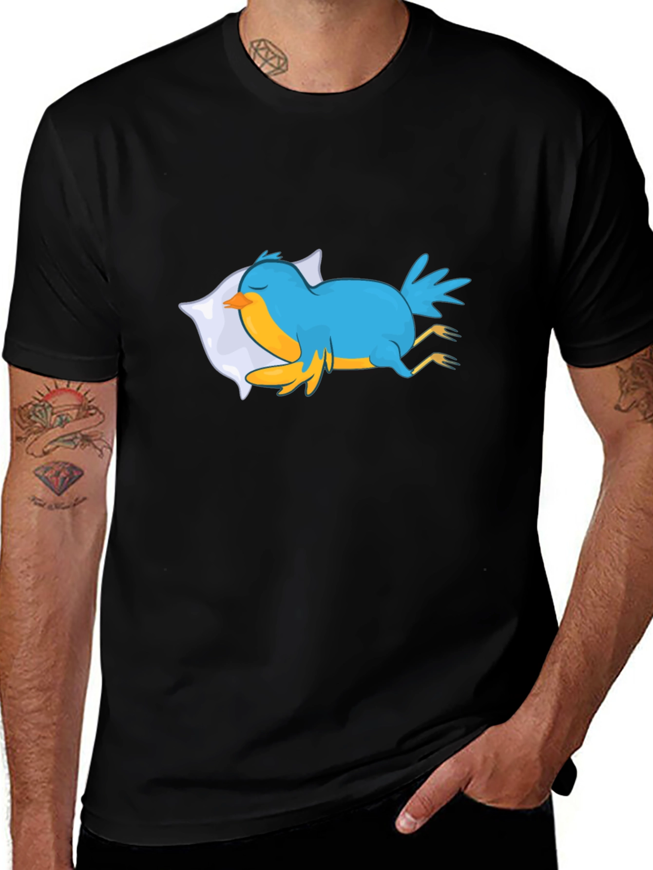 Sleepy Blue Bird Graphic Tee