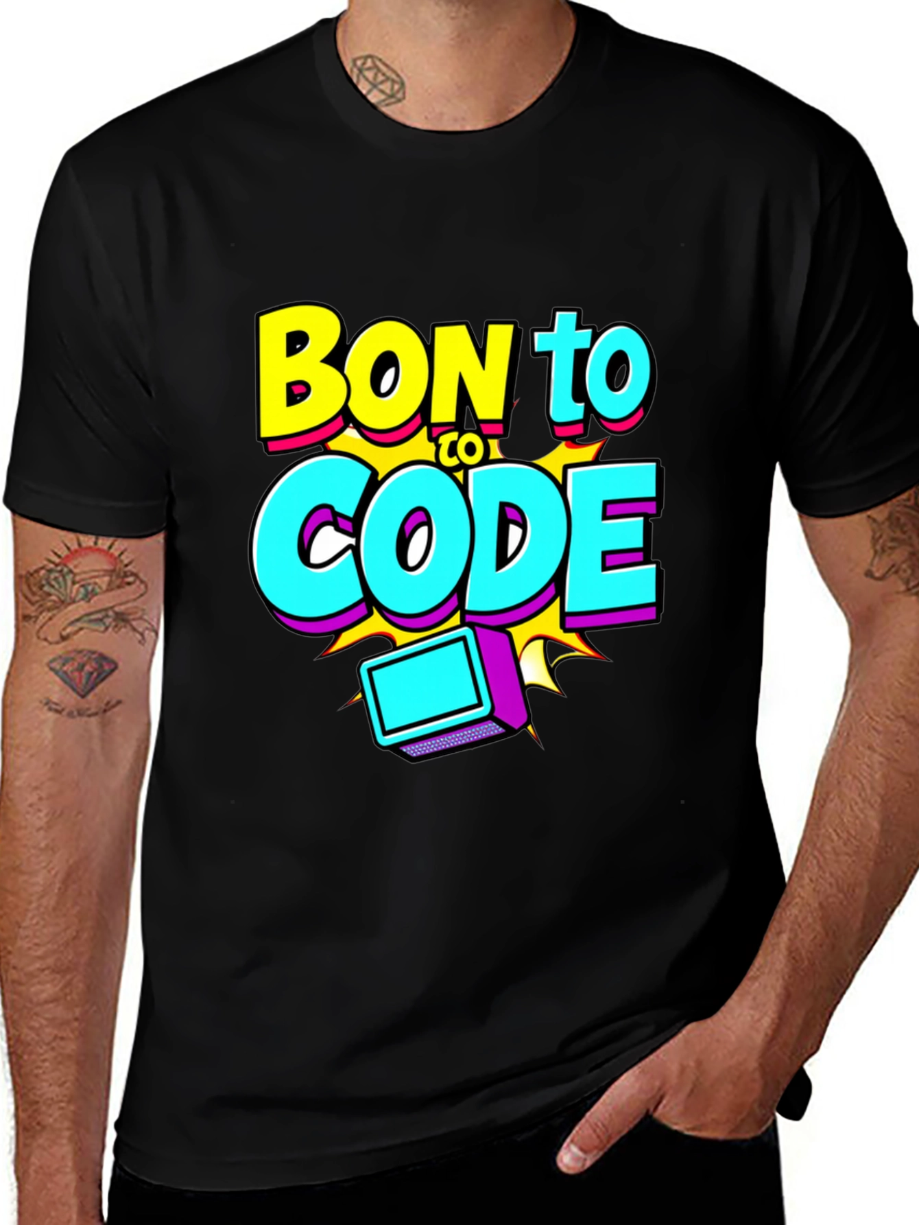 Born To Code T-Shirt - Black Graphic Tee