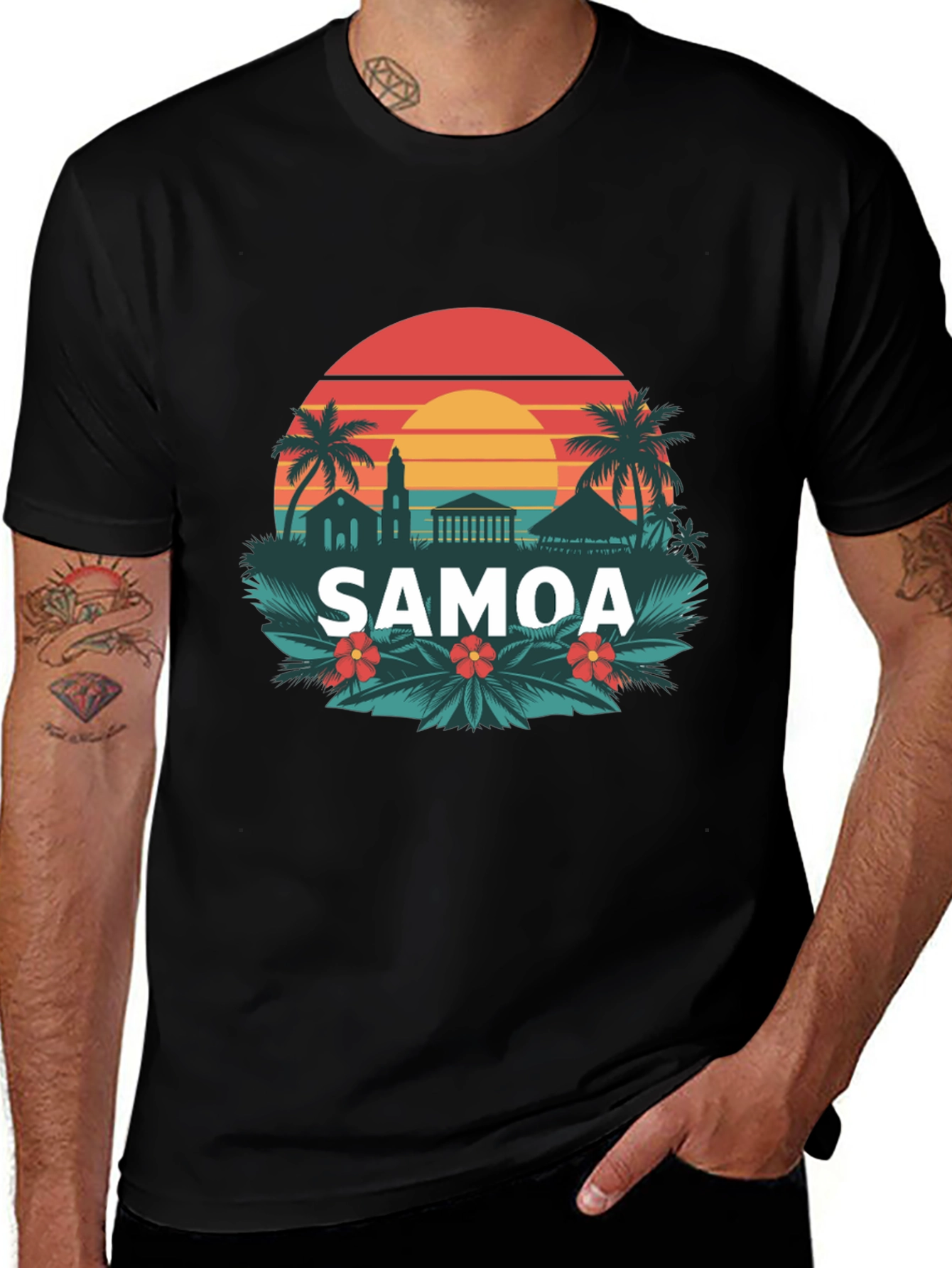 Retro Samoa Graphic Tee - Island Vibes