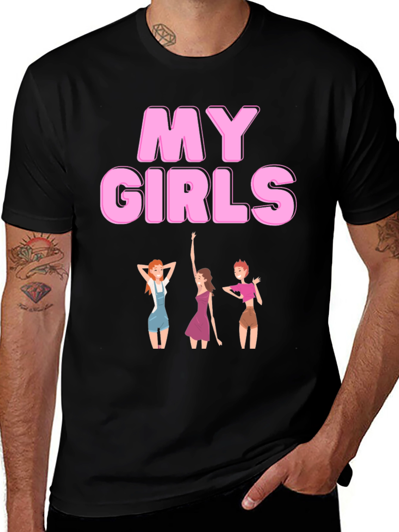 Variant 30 of My Girls Black Graphic T-Shirt