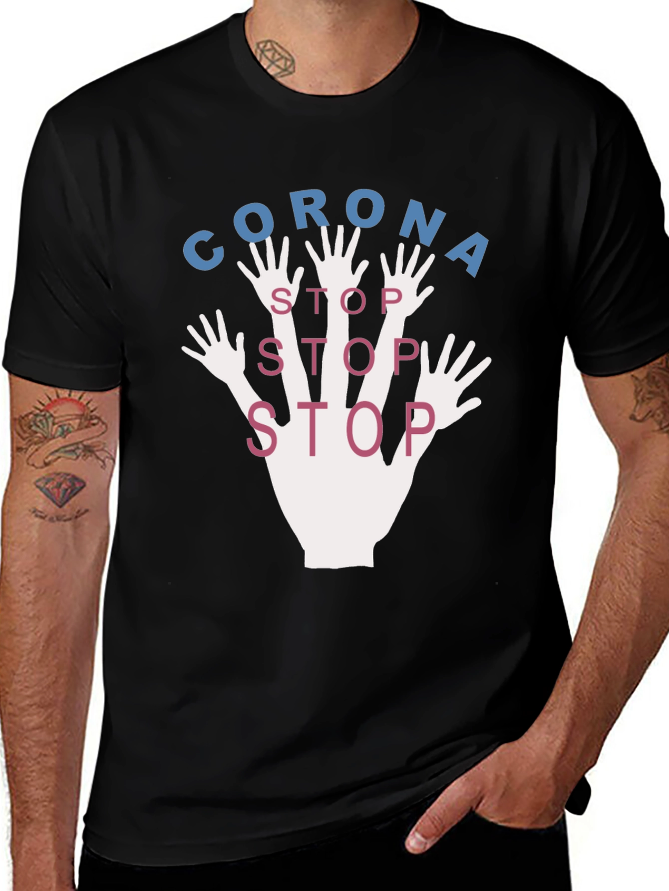 Corona Stop Graphic T-Shirt