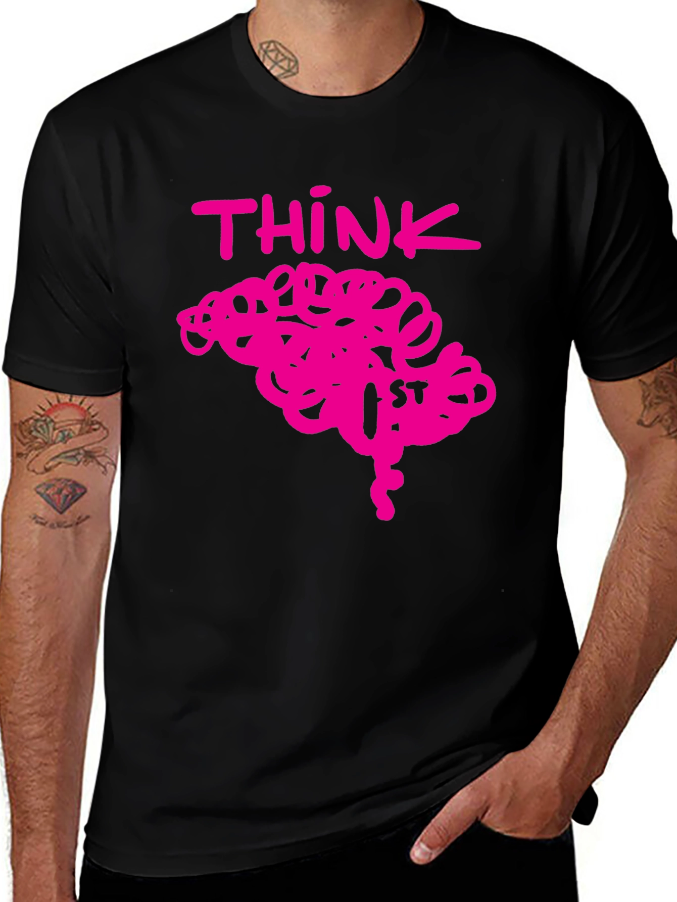 Variant 11 of Think Brain Pink Graphic Tee