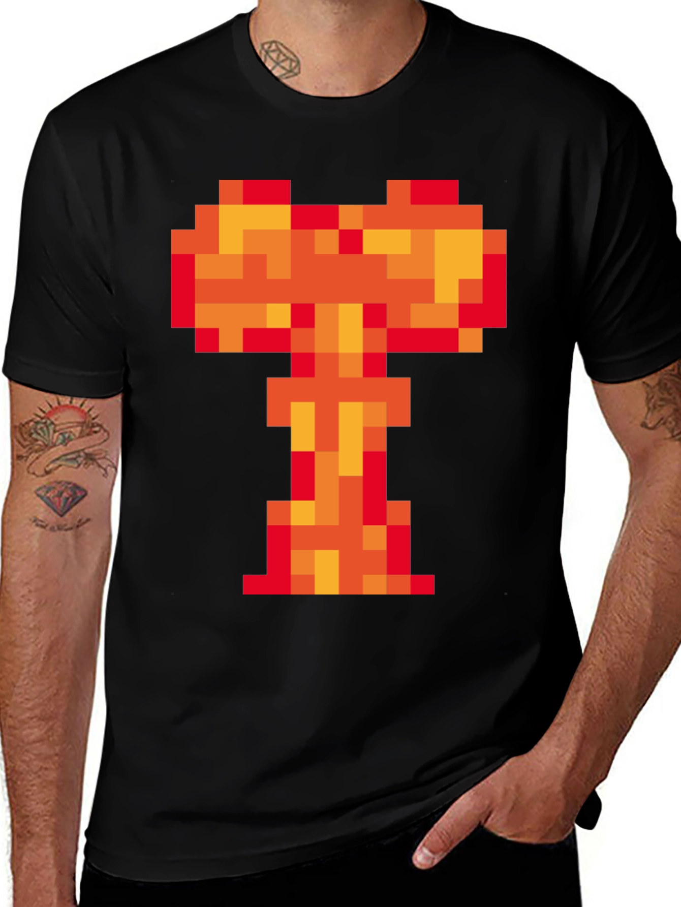 Variant 5 of Pixel Fire T-Shirt - Retro Gaming Style