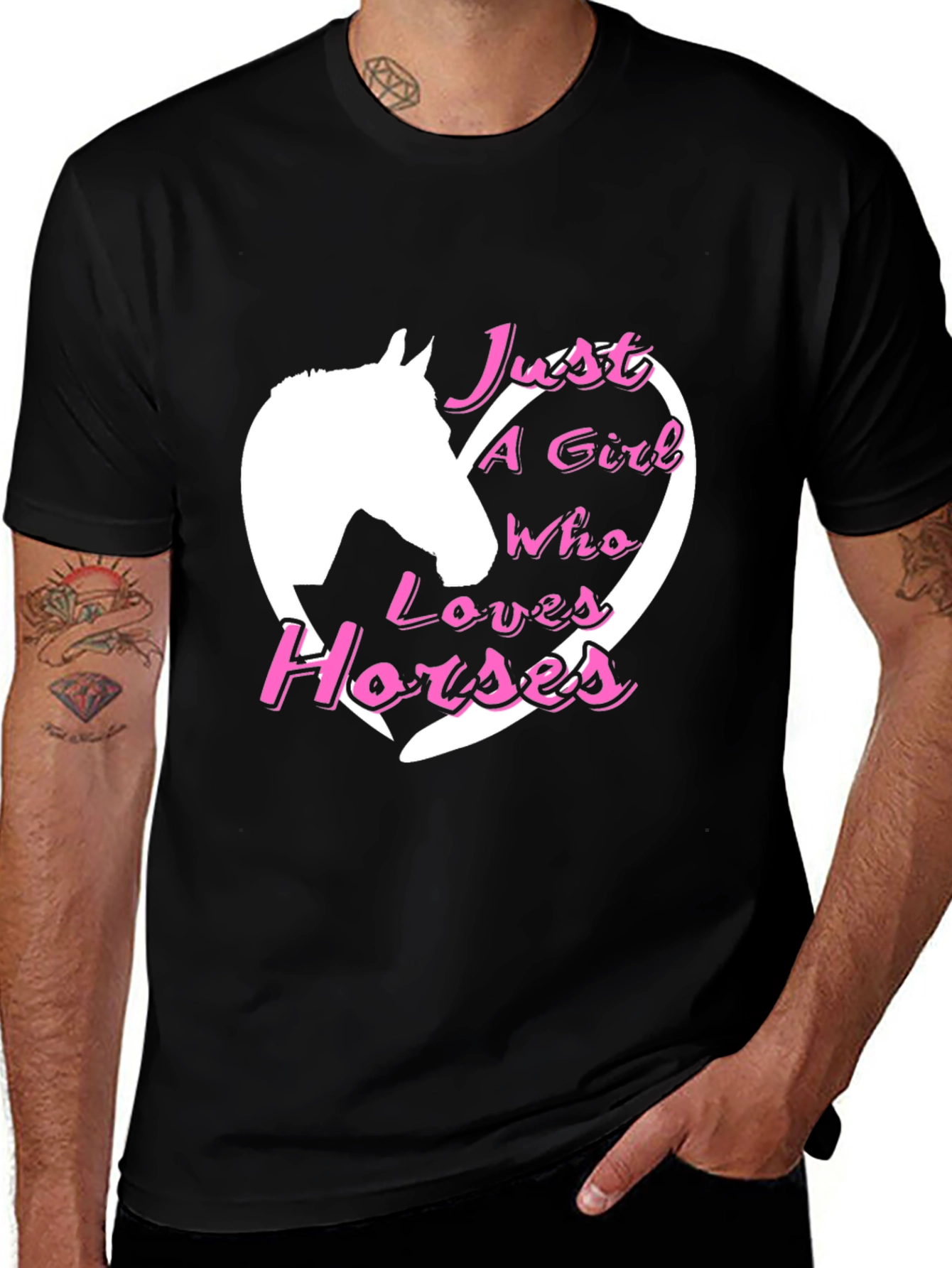 Variant 22 of Just A Girl Who Loves Horses Black T-Shirt