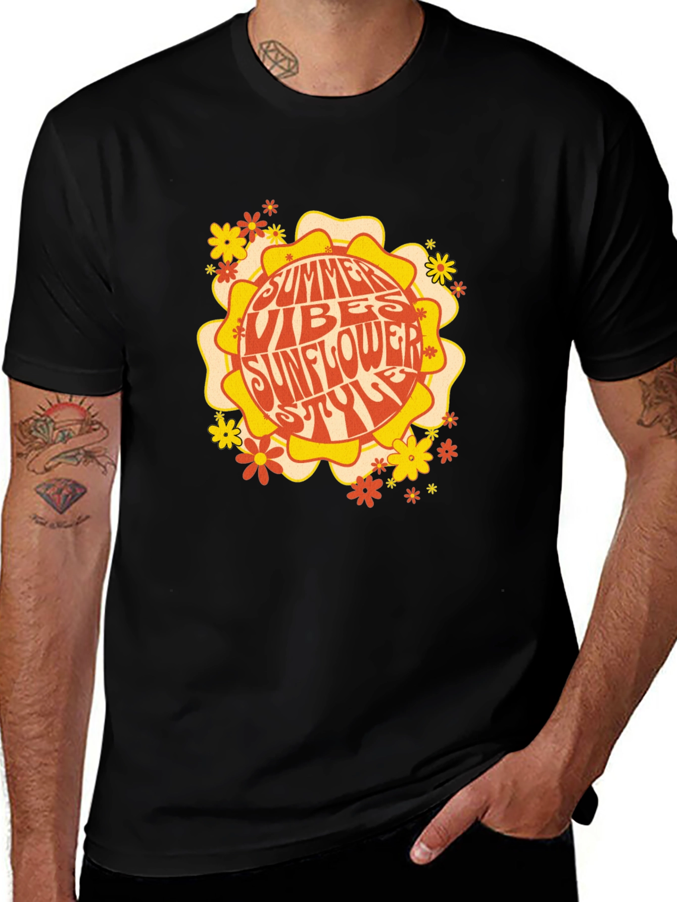 Variant 28 of Summer Vibes Sunflower Style Graphic Tee