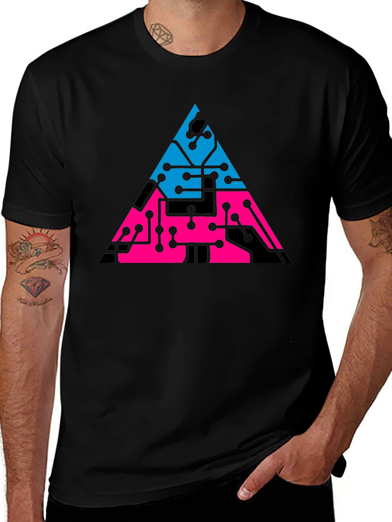 Variant 24 of Circuit Triangle T-Shirt - Tech Style