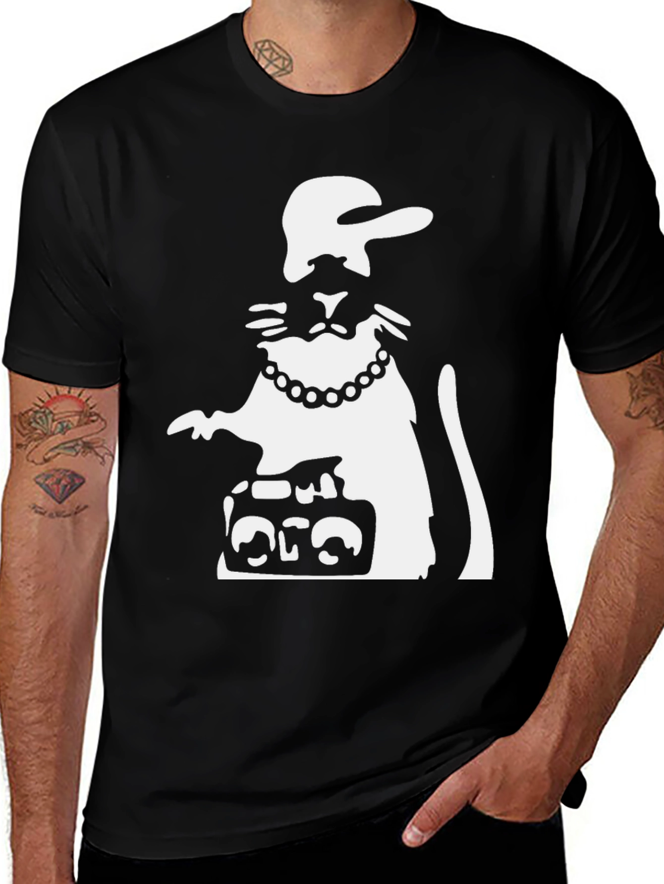Variant 12 of Rat Boombox Graphic Tee - Streetwear Cool