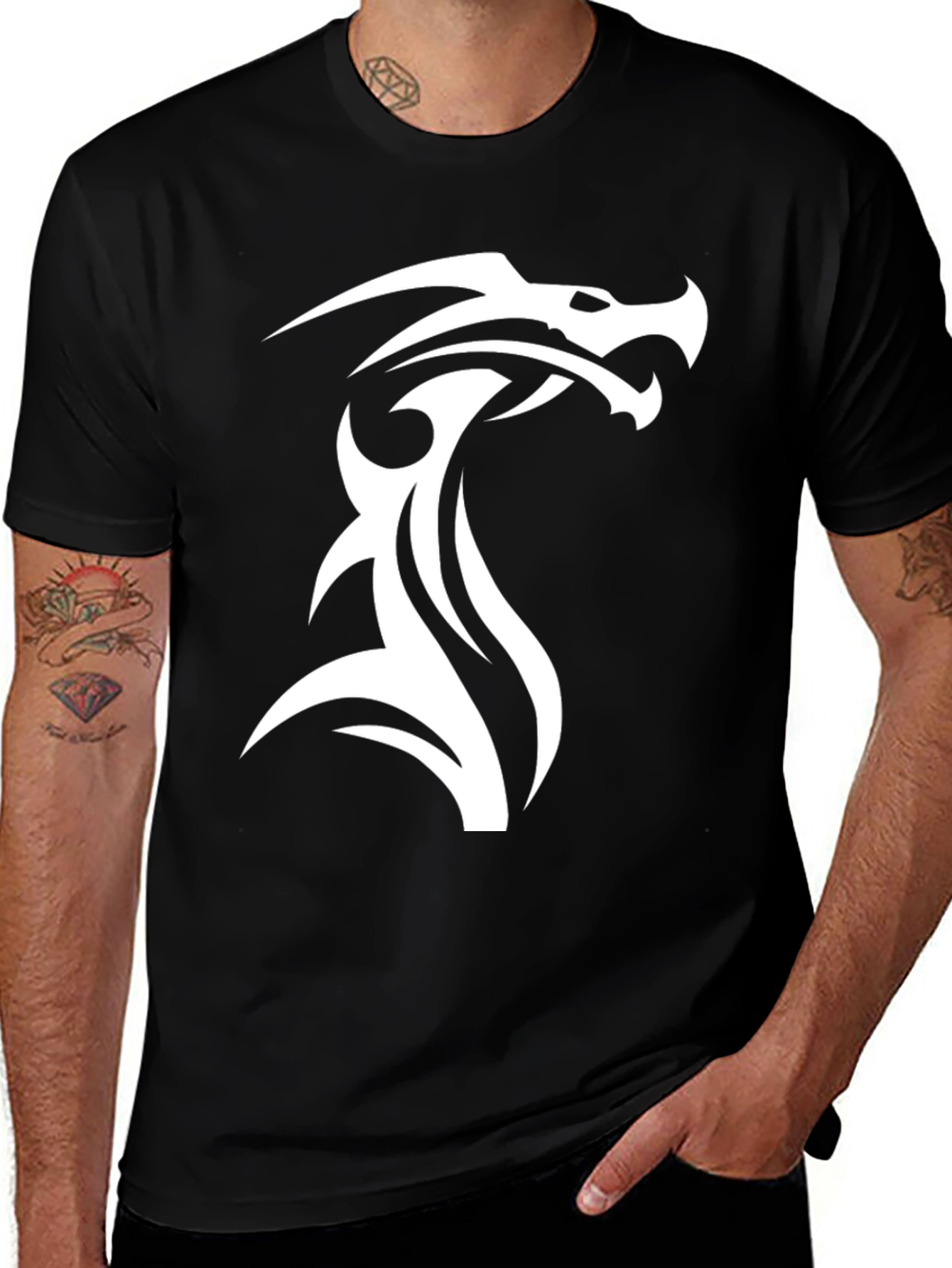 Variant 20 of Dragon Graphic Black T-Shirt - Stylish Men's Tee