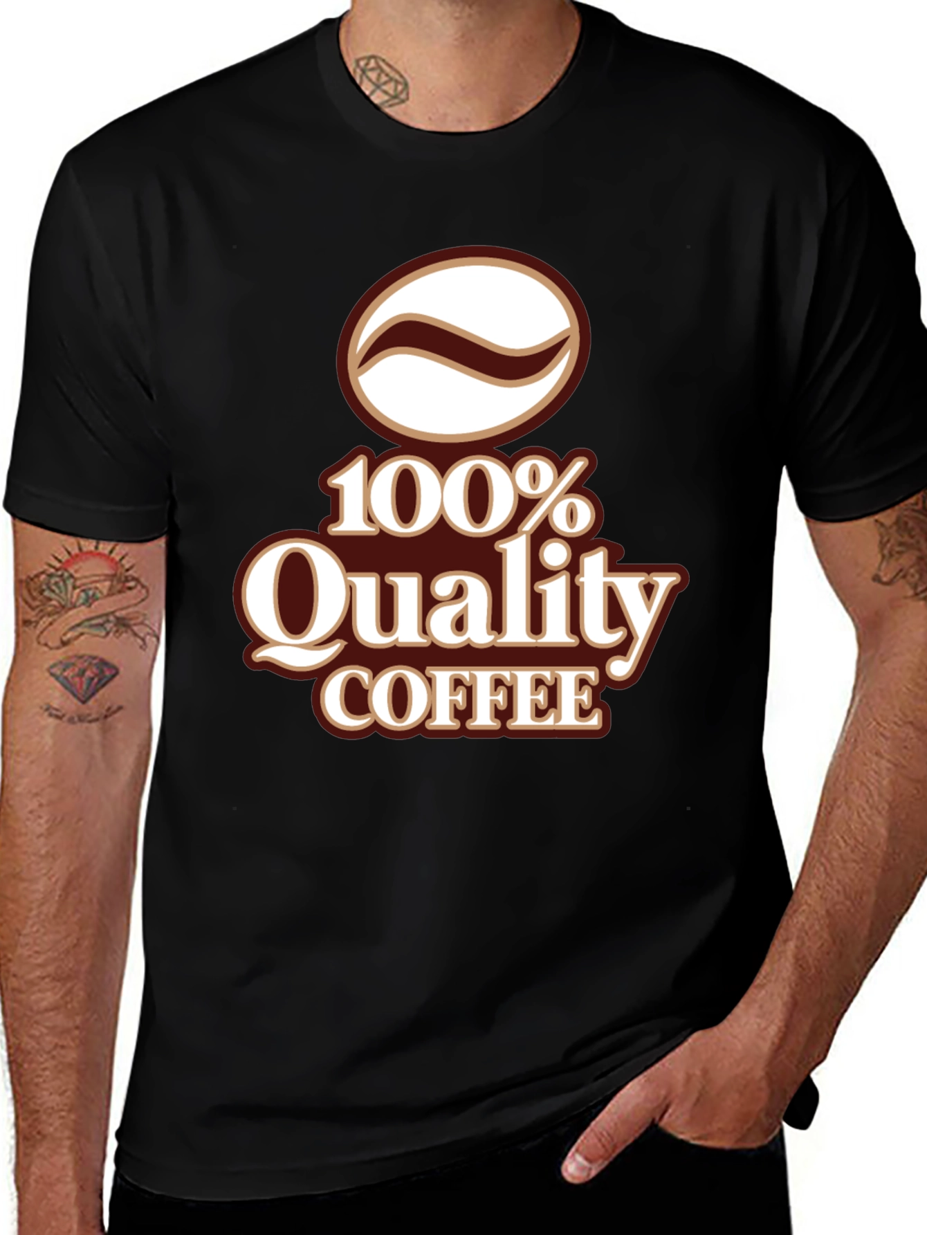 Variant 13 of 100% Quality Coffee Graphic T-Shirt - Black