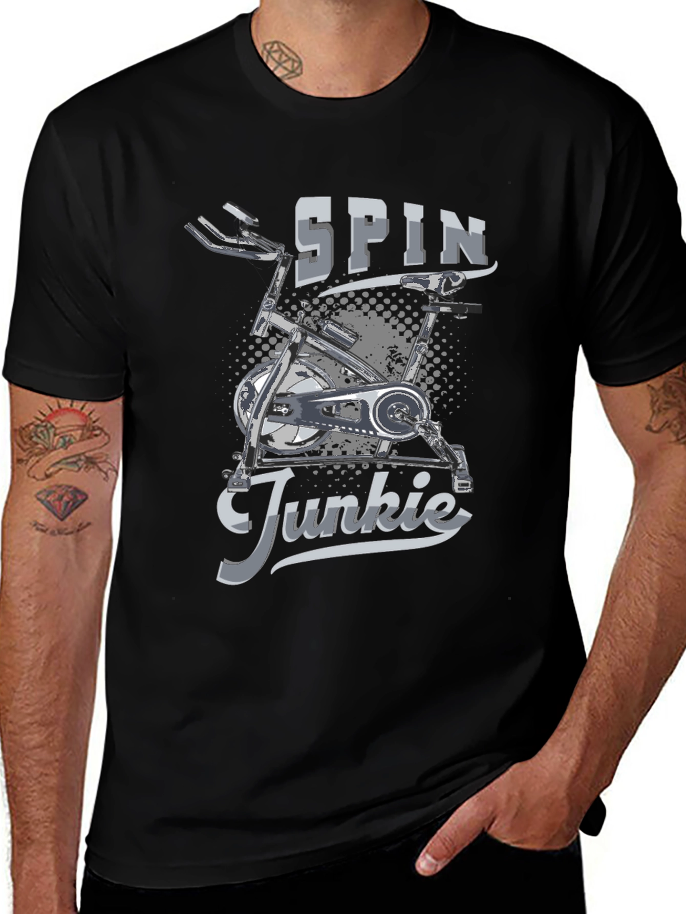 Variant 14 of Spin Junkie Graphic T-Shirt - Fitness Enthusiast Apparel