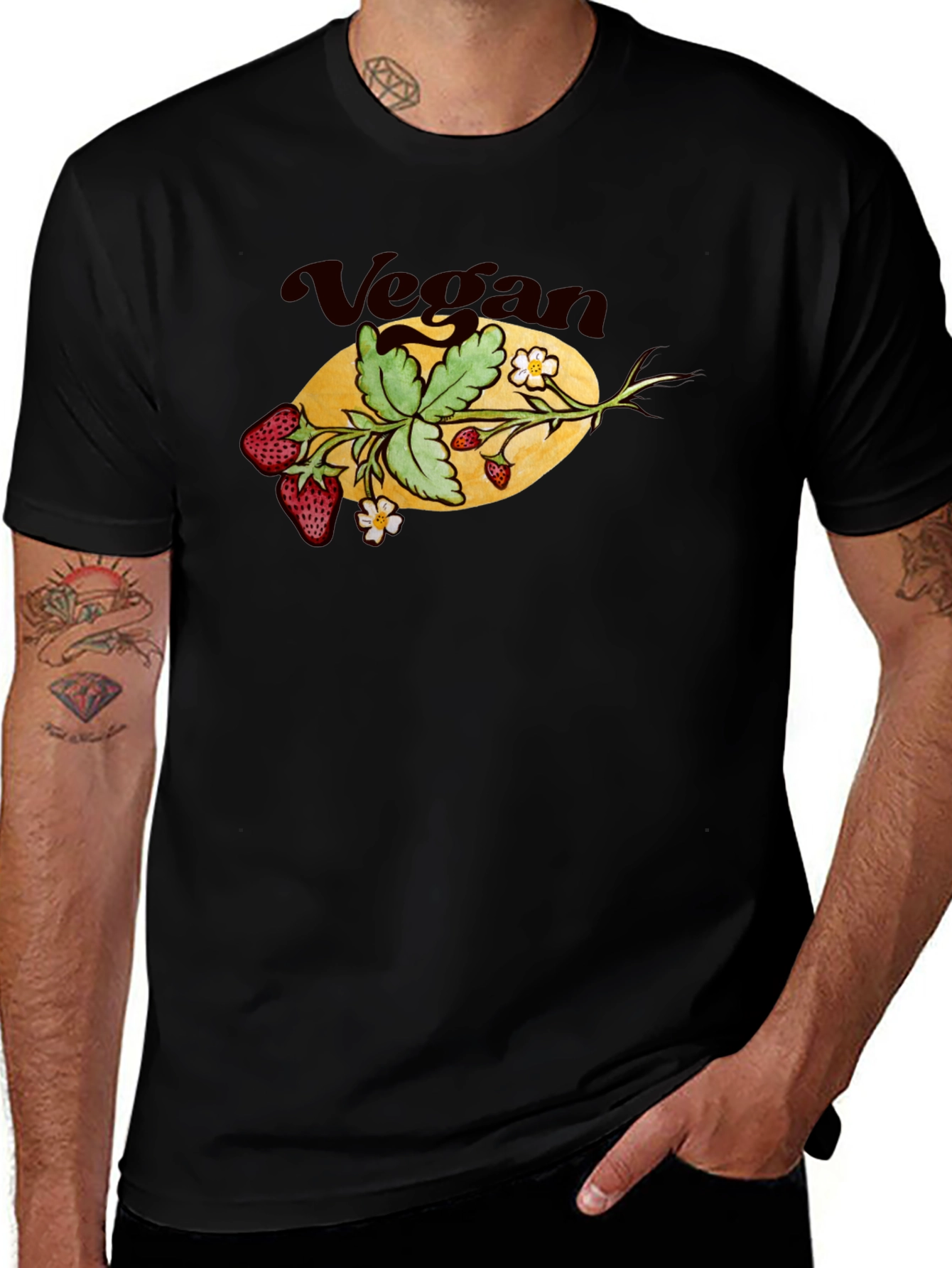 Variant 23 of Vegan Strawberry Graphic T-Shirt