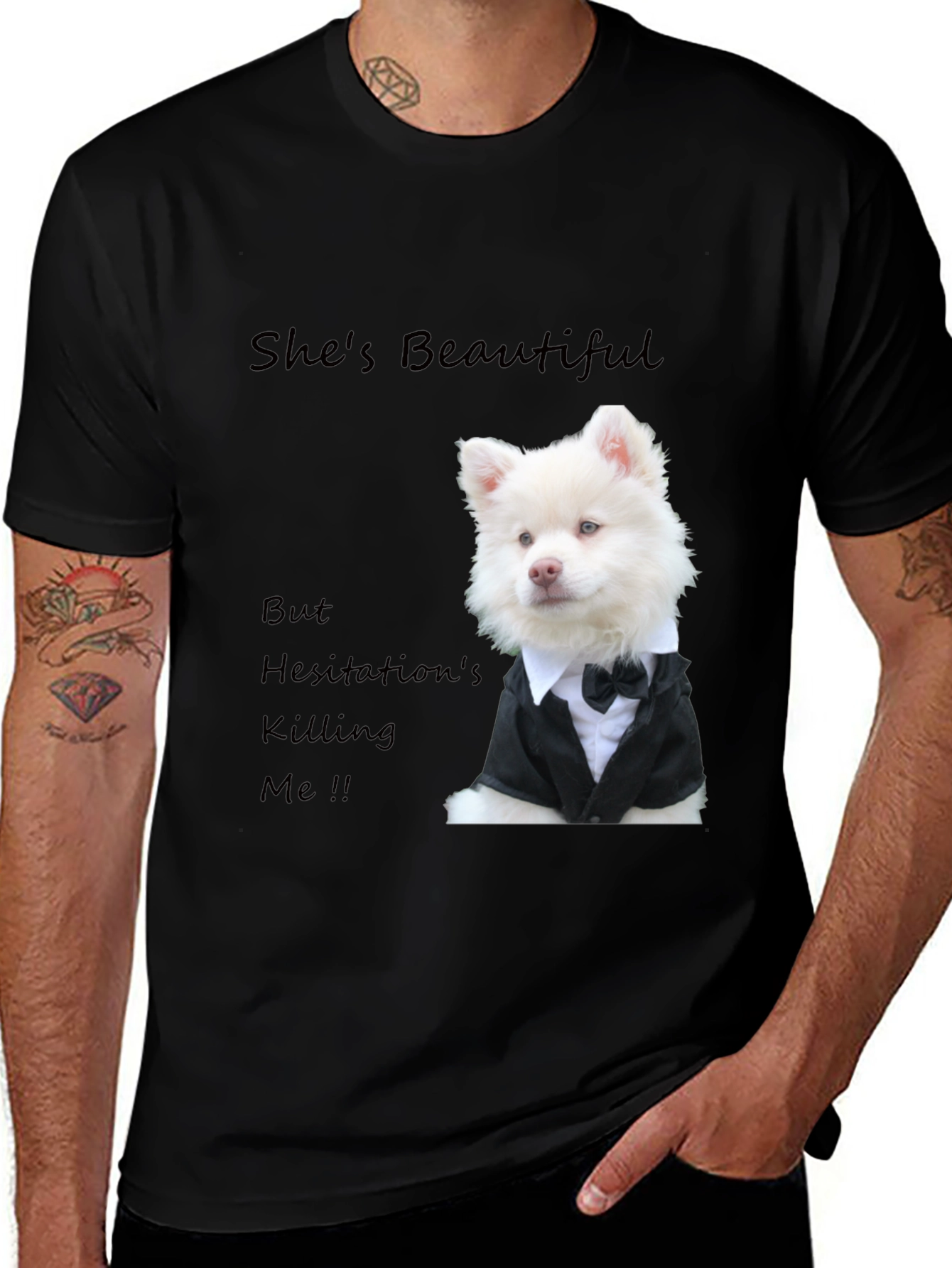 Variant 22 of Stylish Dog T-Shirt - "She's Beautiful" Graphic Tee