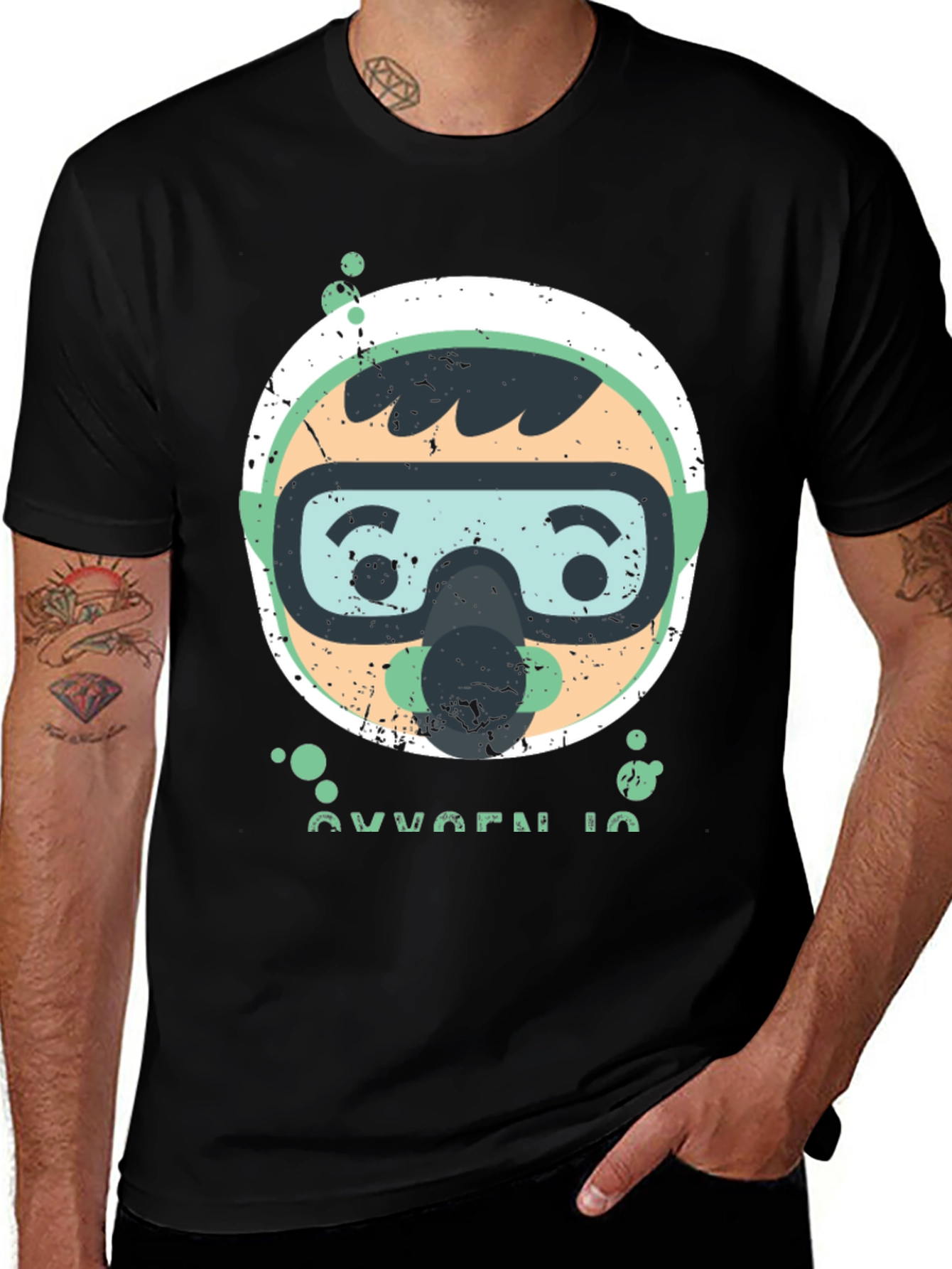 Variant 15 of Scuba Diving Graphic Tee - Oxygen In Diver Shirt