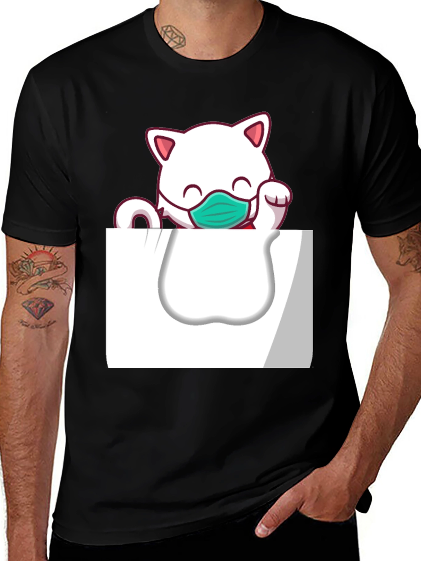 Variant 23 of Masked Cat Graphic Tee