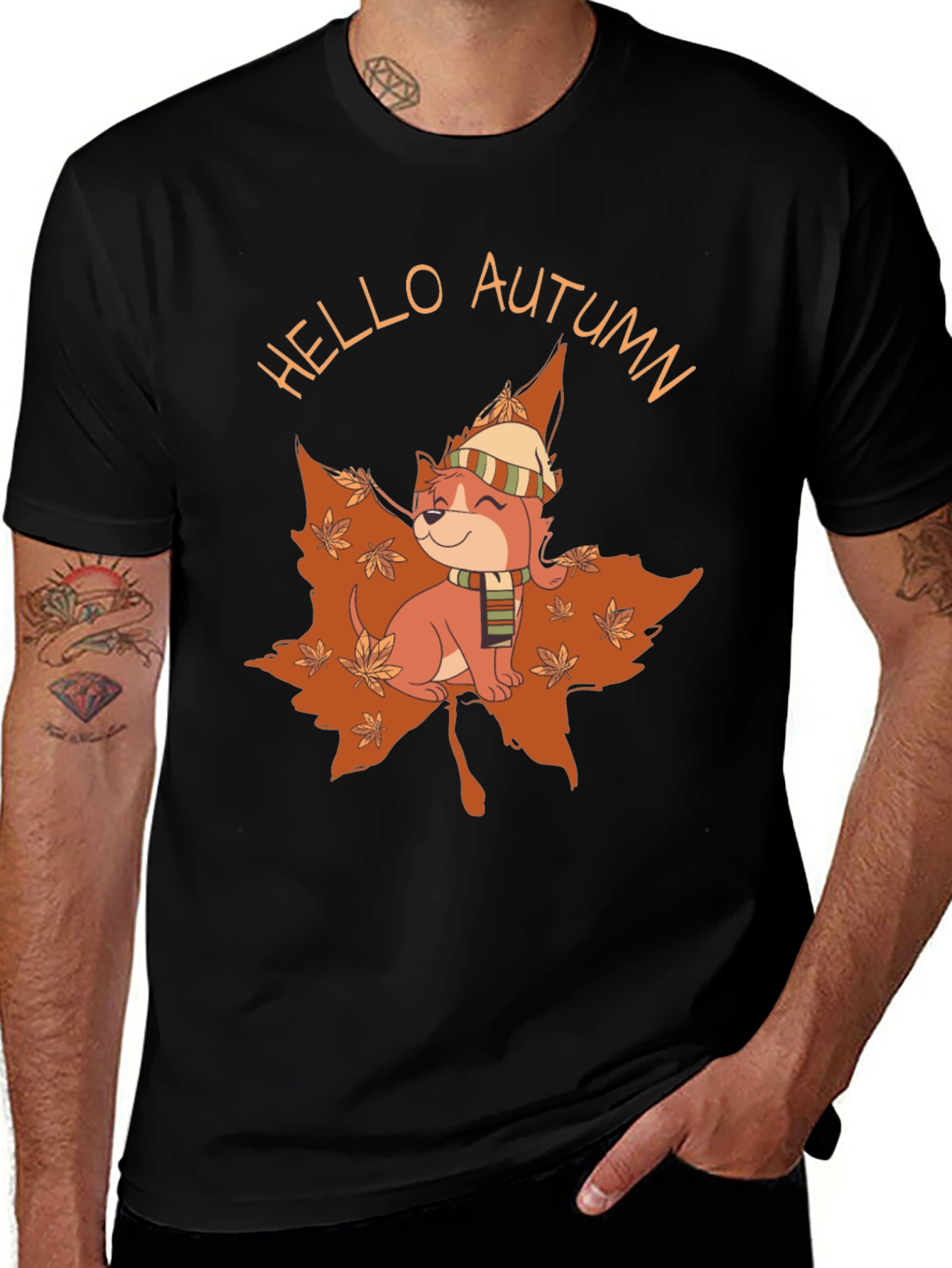 Variant 24 of Autumn Pup T-Shirt - Hello Autumn Design