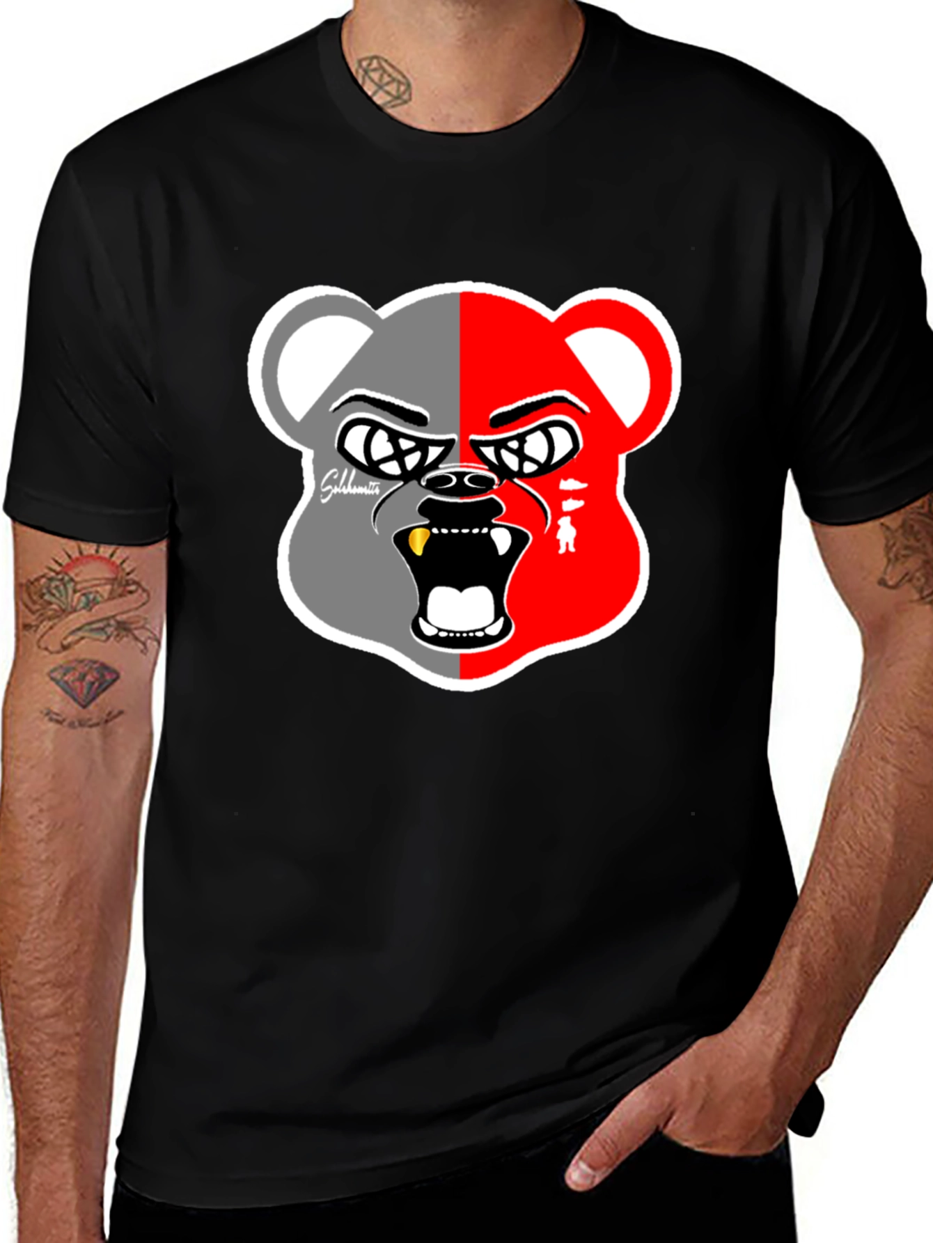 Variant 3 of Two-Faced Bear Graphic T-Shirt