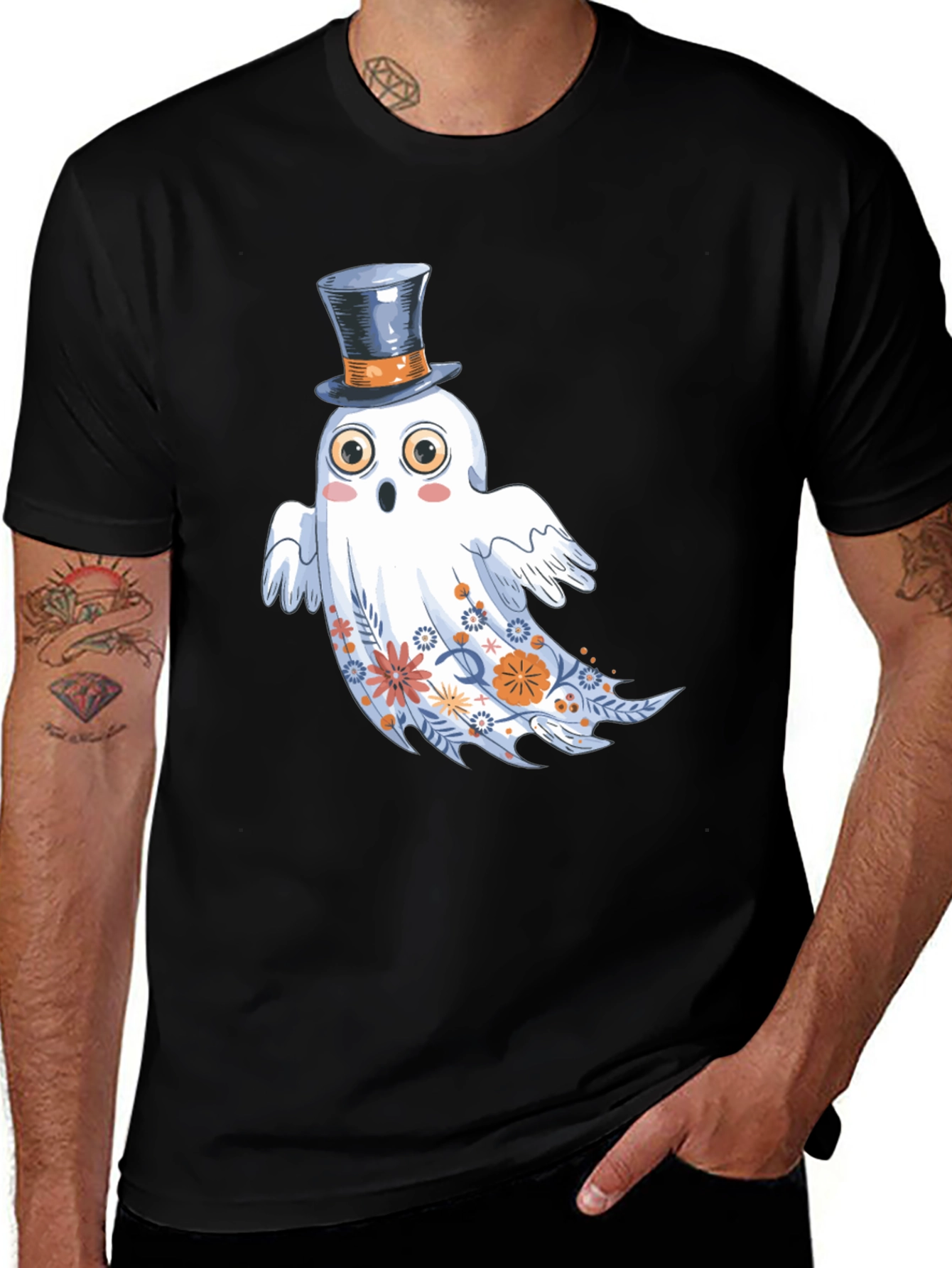 Variant 18 of Spooky Floral Ghost T-Shirt