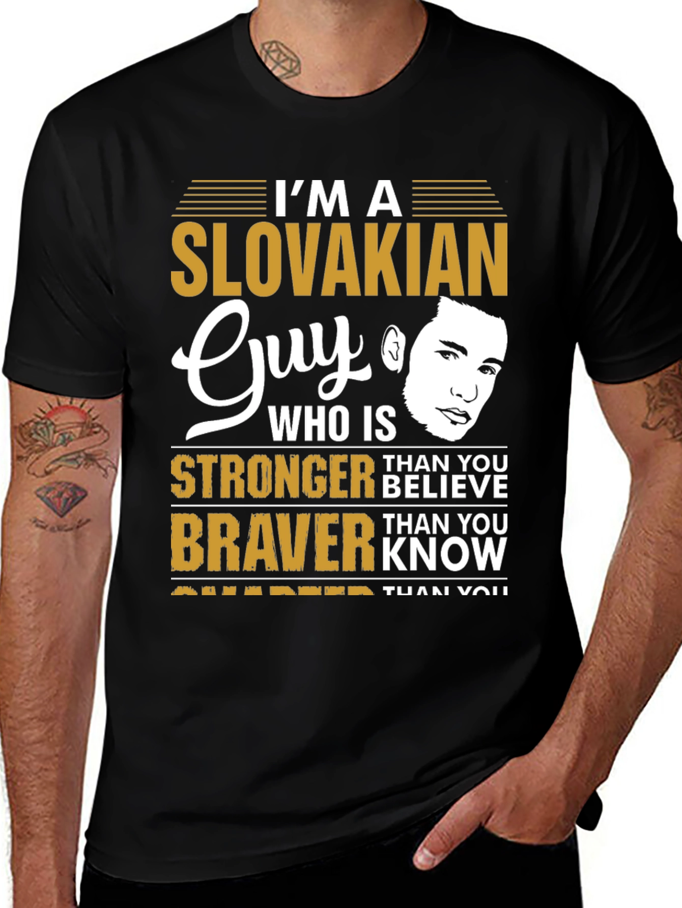 Slovakian Guy T-Shirt - Strong, Brave & Smart