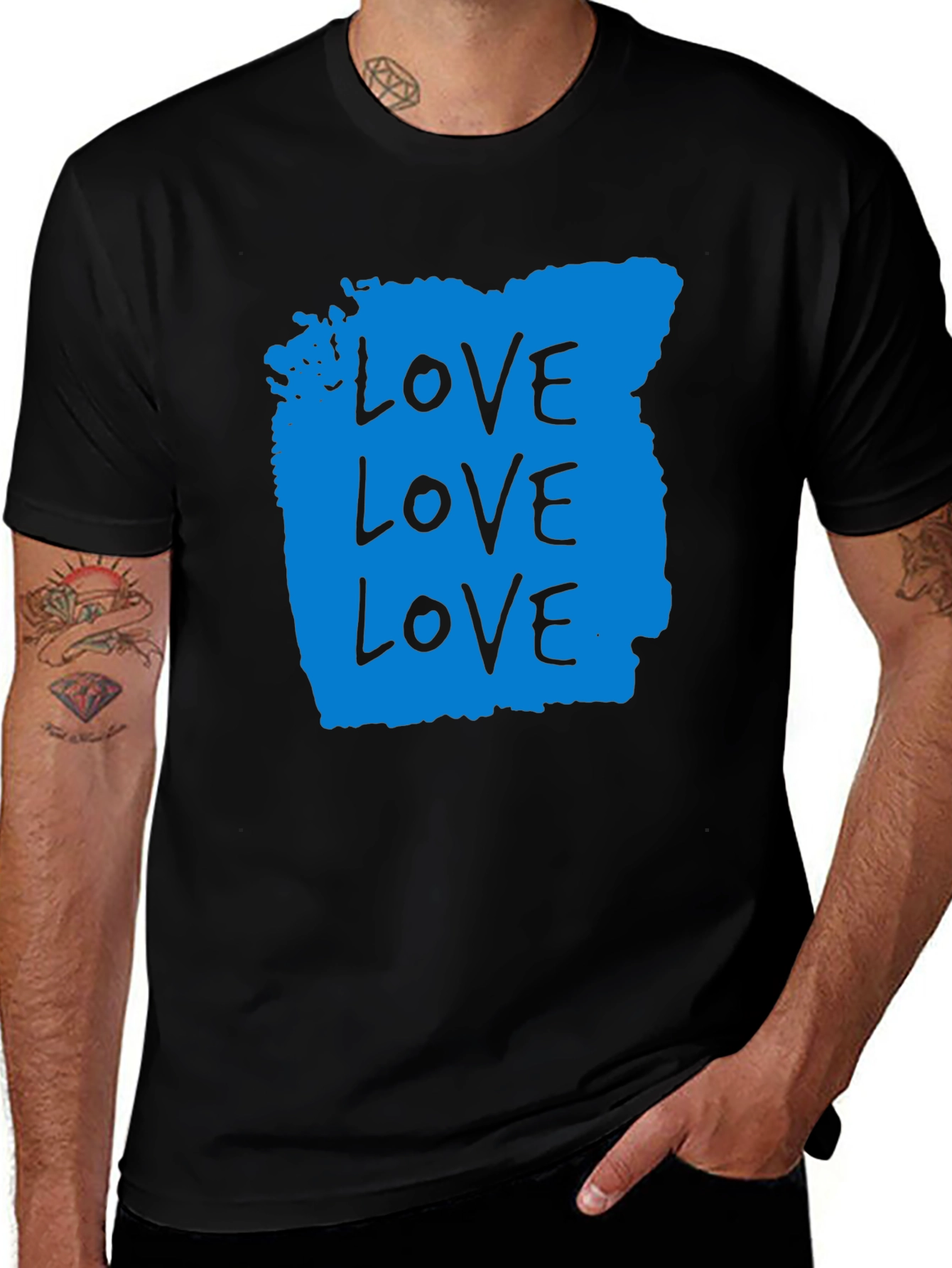 Variant 9 of Love Graphic Black T-Shirt