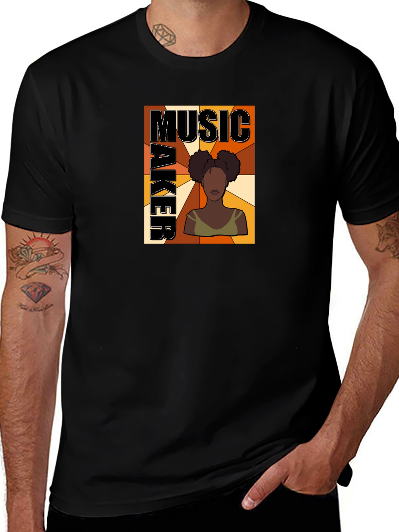 Variant 19 of Music Maker Graphic T-Shirt - Black Unisex Tee