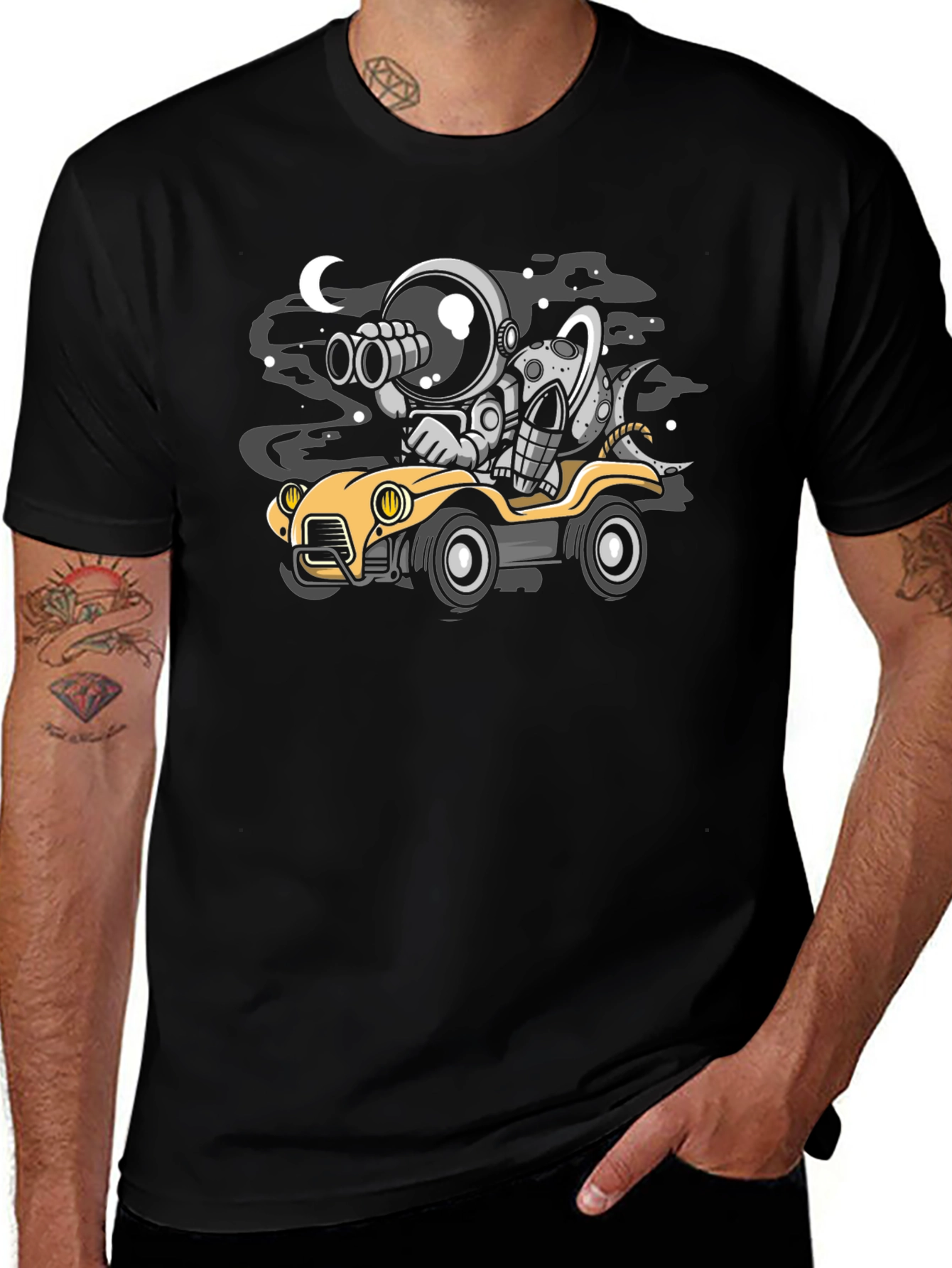 Variant 12 of Astronaut & Moon Car T-Shirt