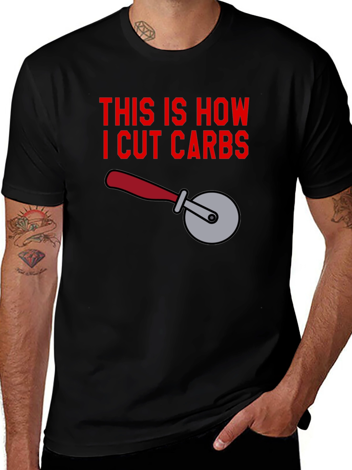 Variant 27 of Funny Diet T-Shirt - This is How I Cut Carbs