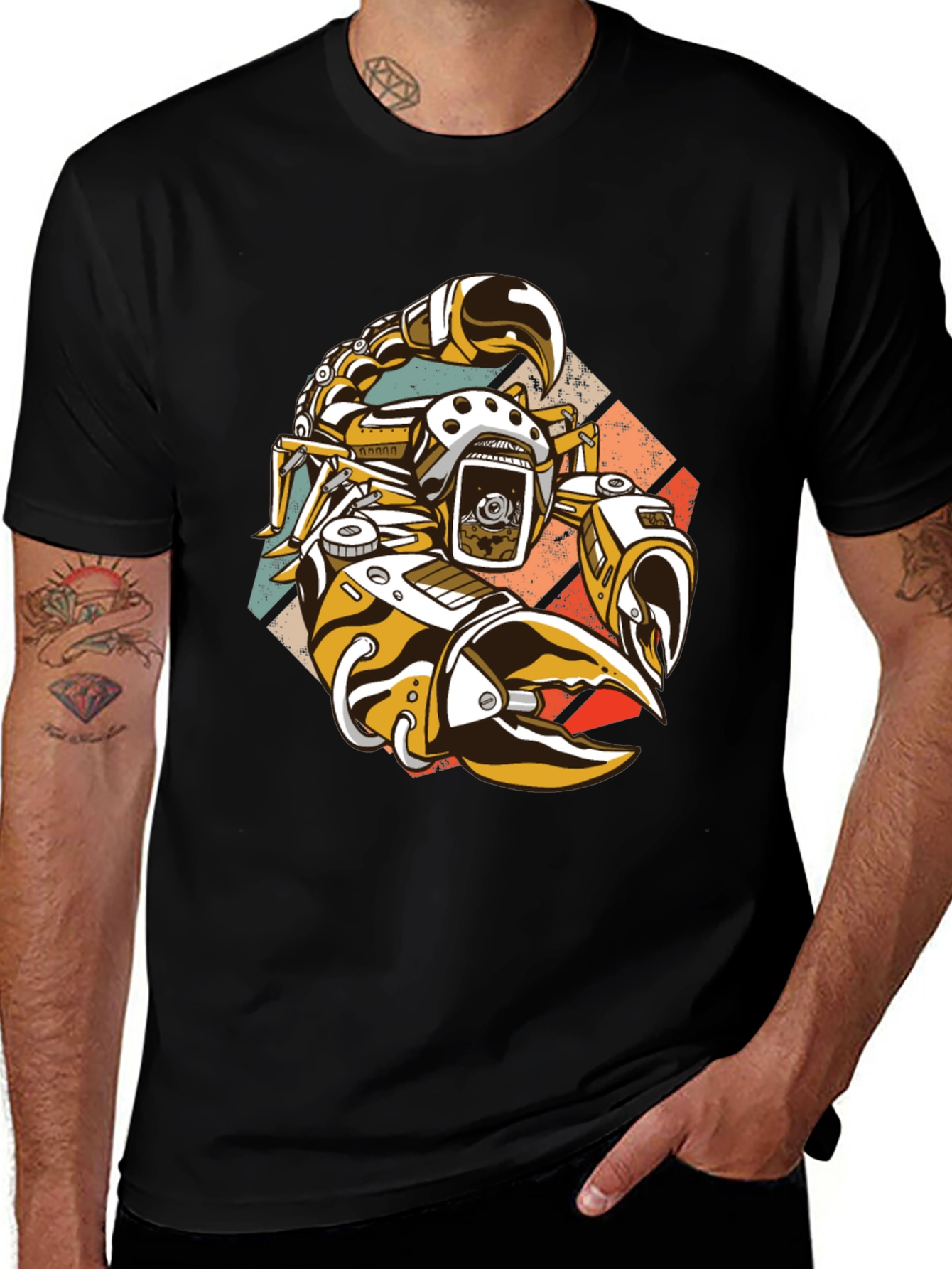 Robotic Scorpion Graphic Tee - Vintage Style