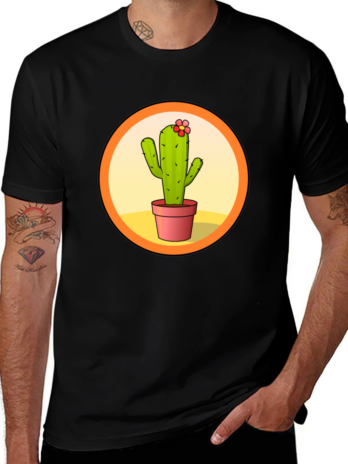 Variant 24 of Cactus Graphic Tee - Stylish Crew Neck T-Shirt