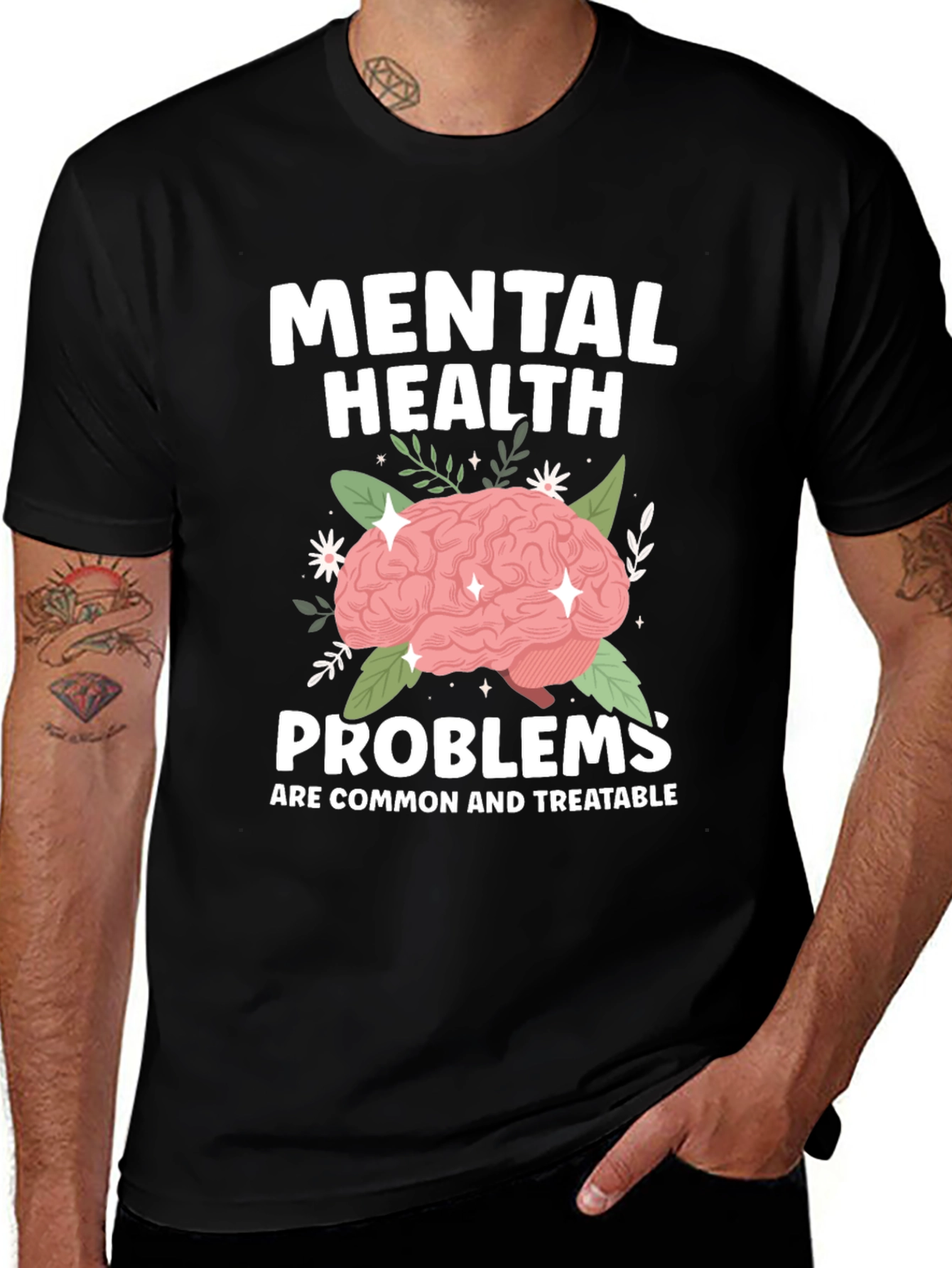 Variant 10 of Mental Health T-Shirt - Brain Graphic Tee