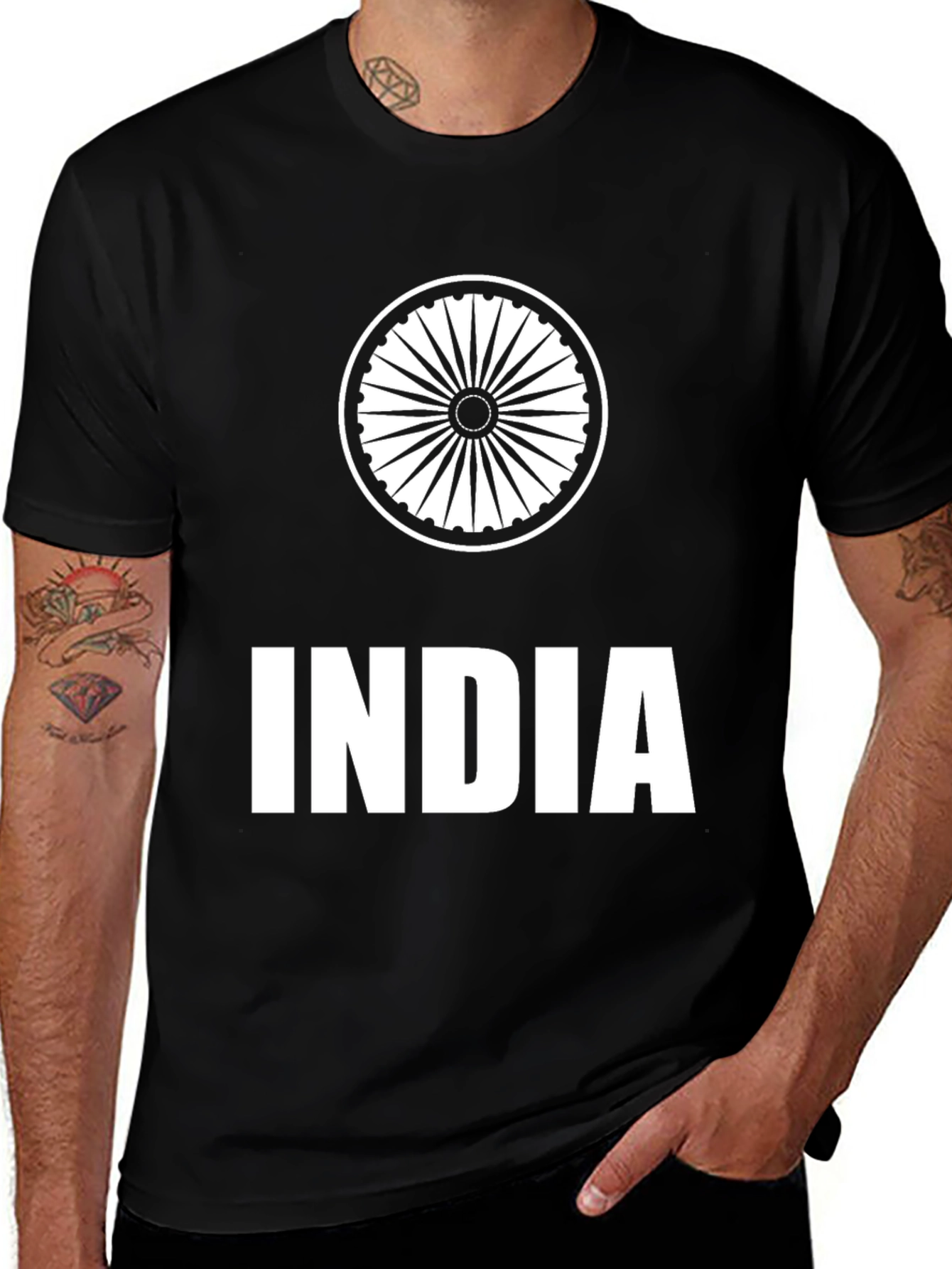 India Graphic Black T-Shirt