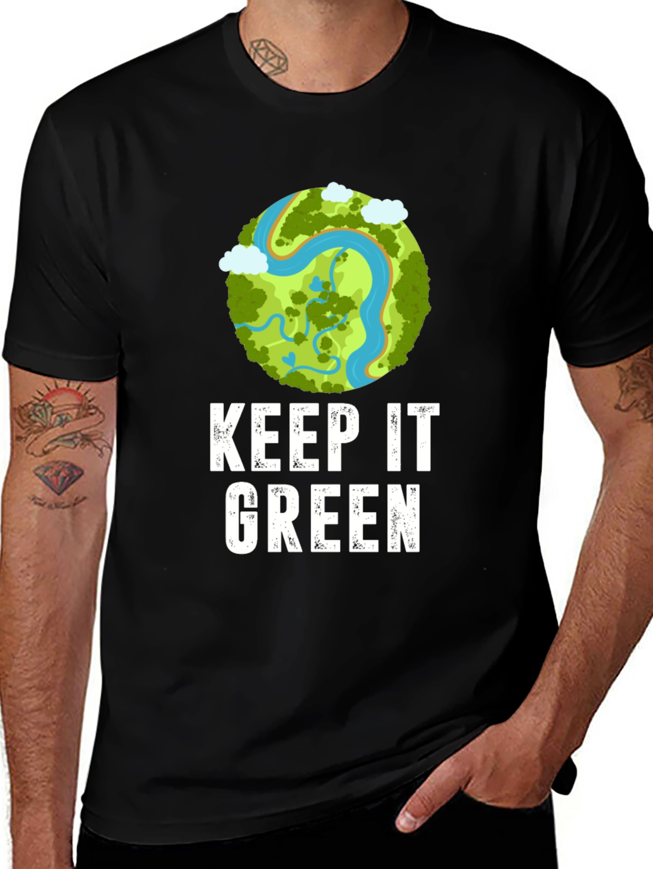 Variant 9 of Keep It Green T-Shirt - Eco Friendly Earth Design