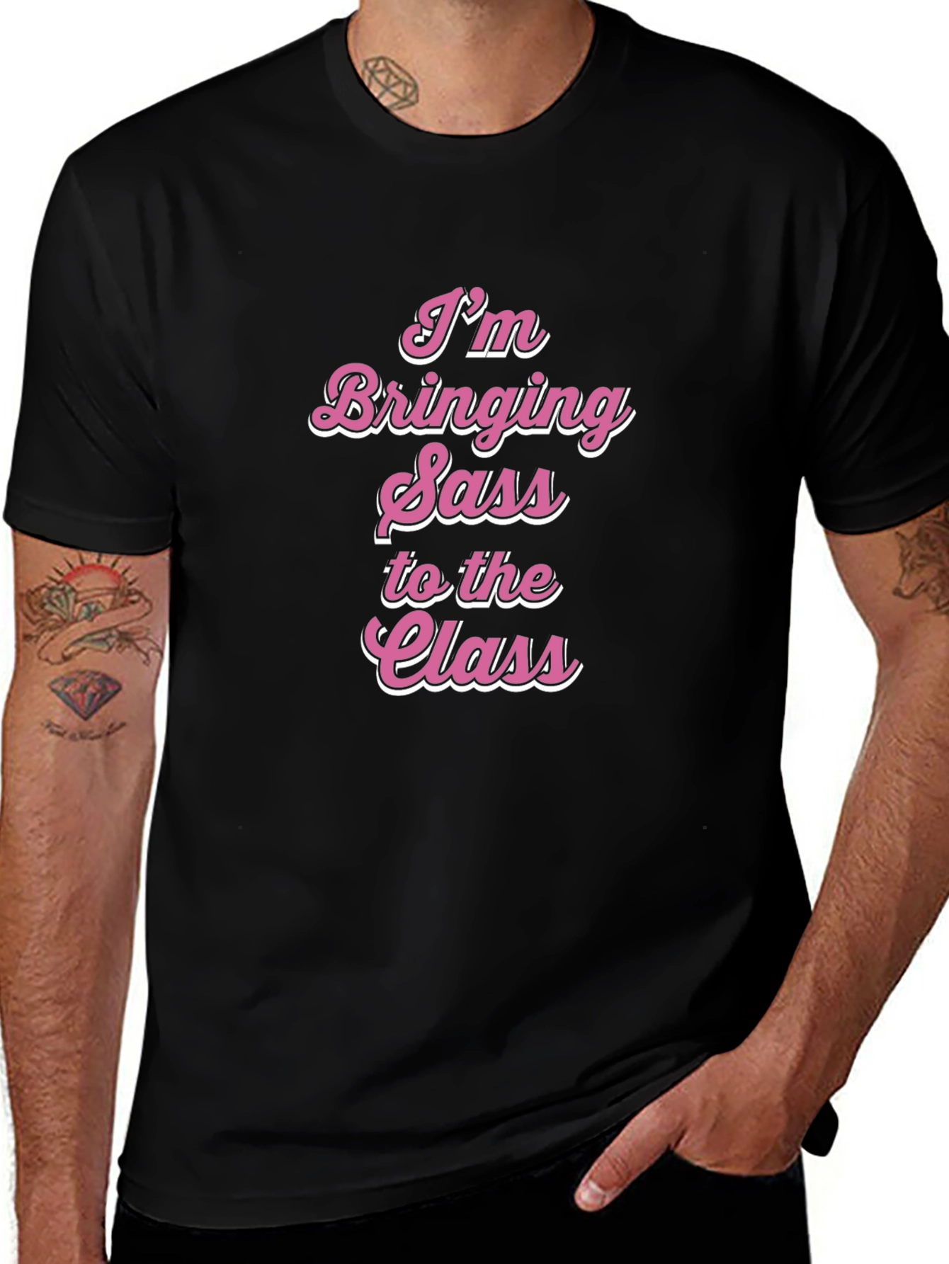 Variant 19 of Sassy Class T-Shirt - Bold Pink Statement Tee